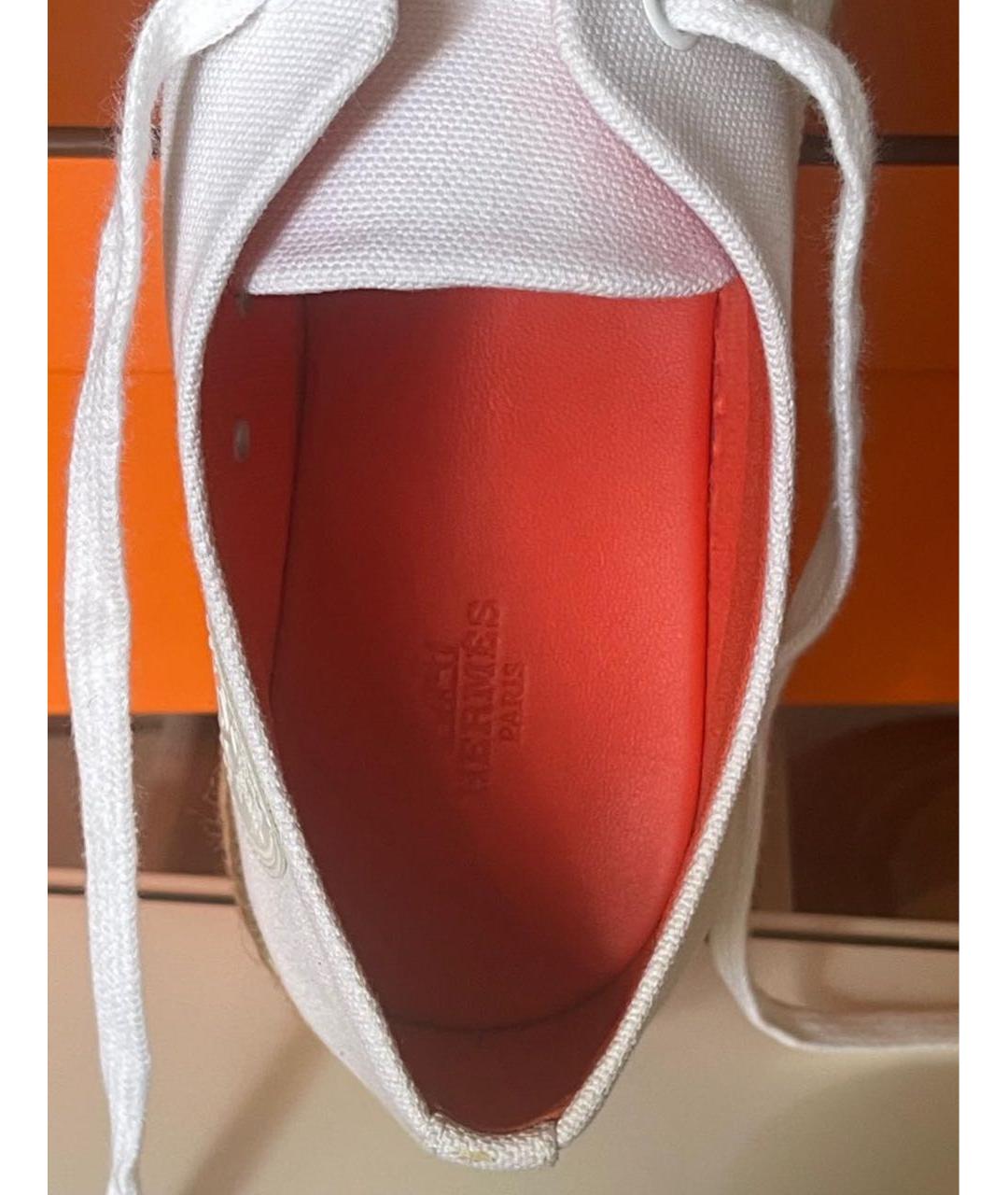 HERMES Белые текстильные ботинки, фото 5