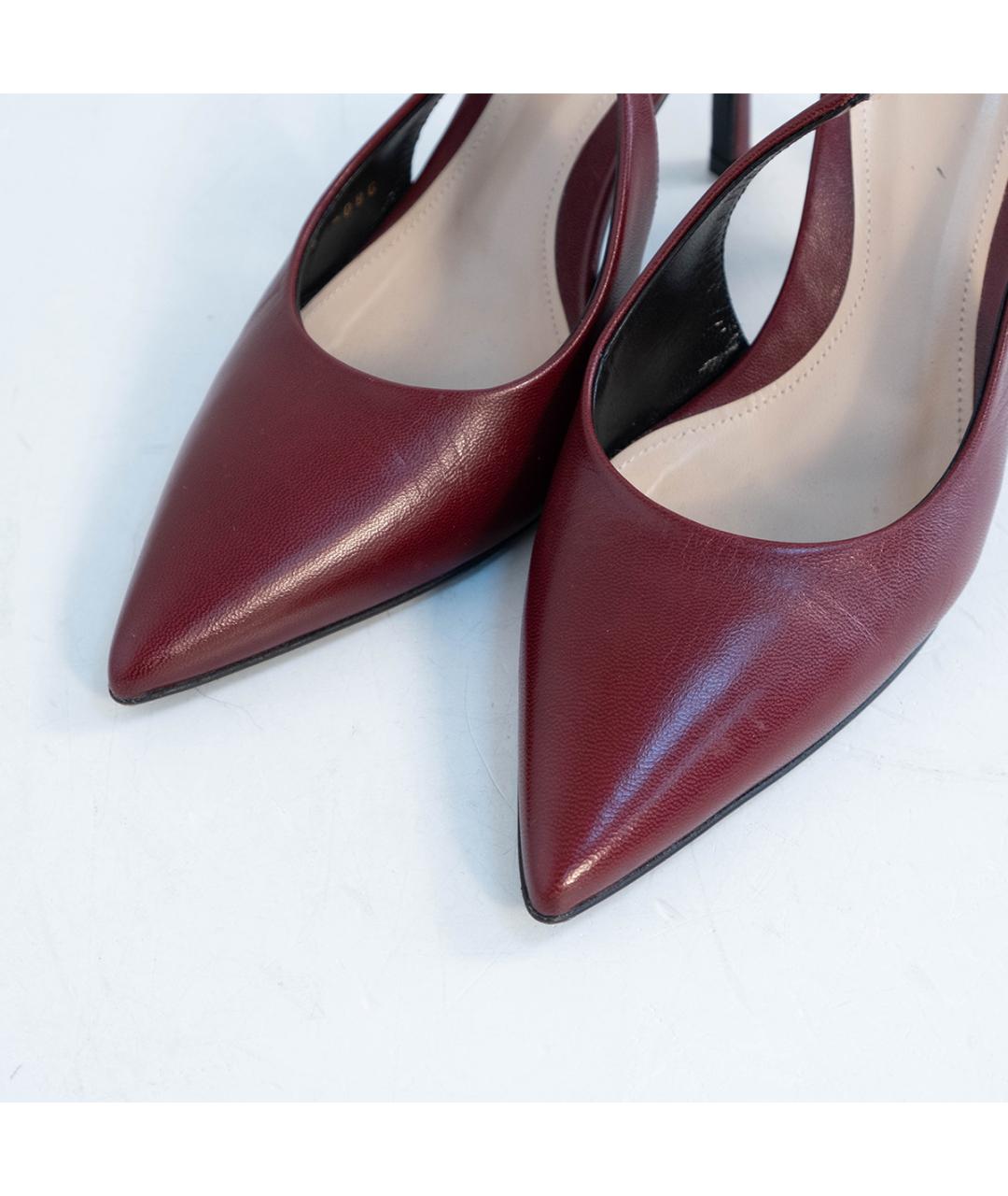 GUCCI Бордовые кожаные туфли, фото 3