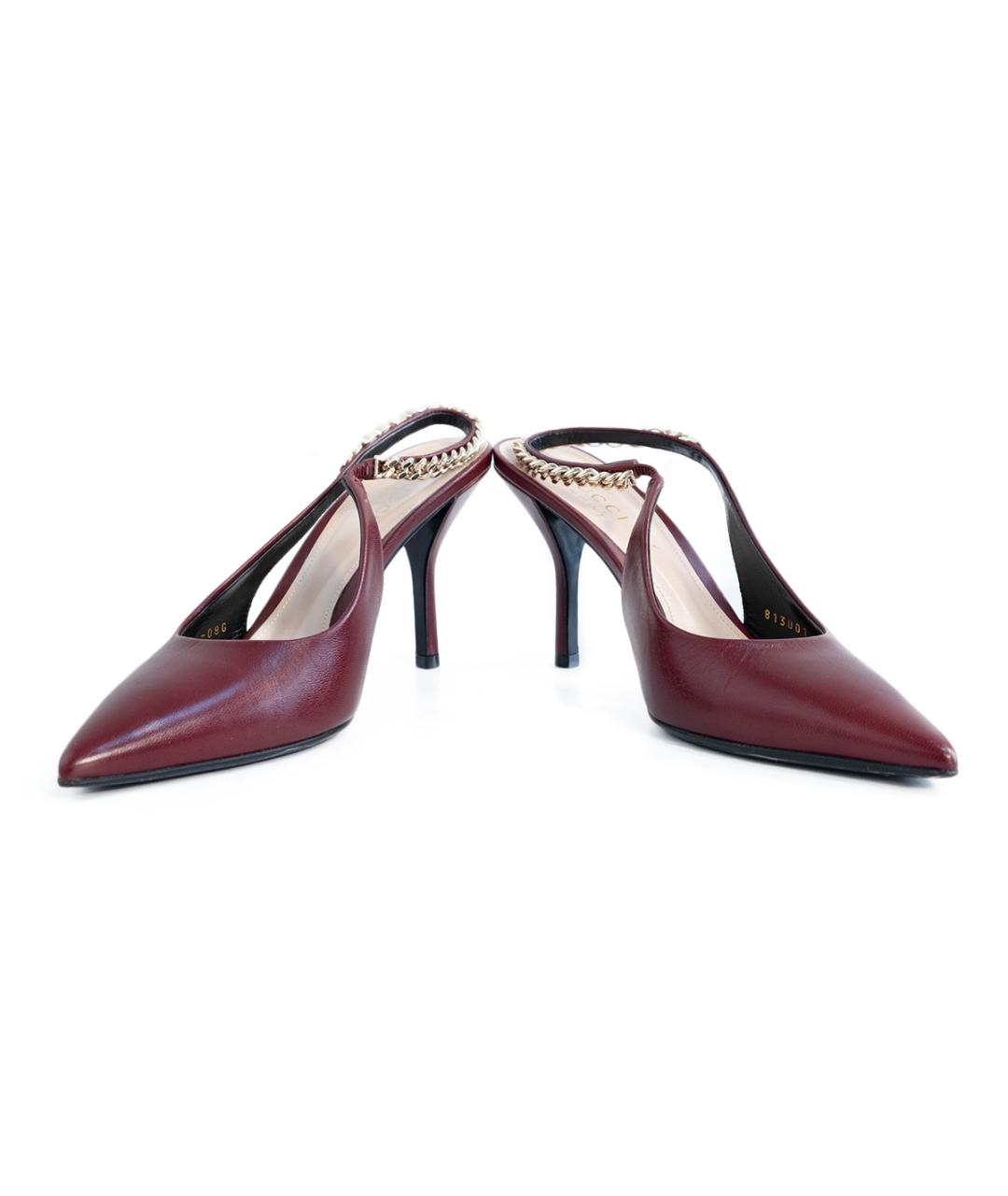 GUCCI Бордовые кожаные туфли, фото 4