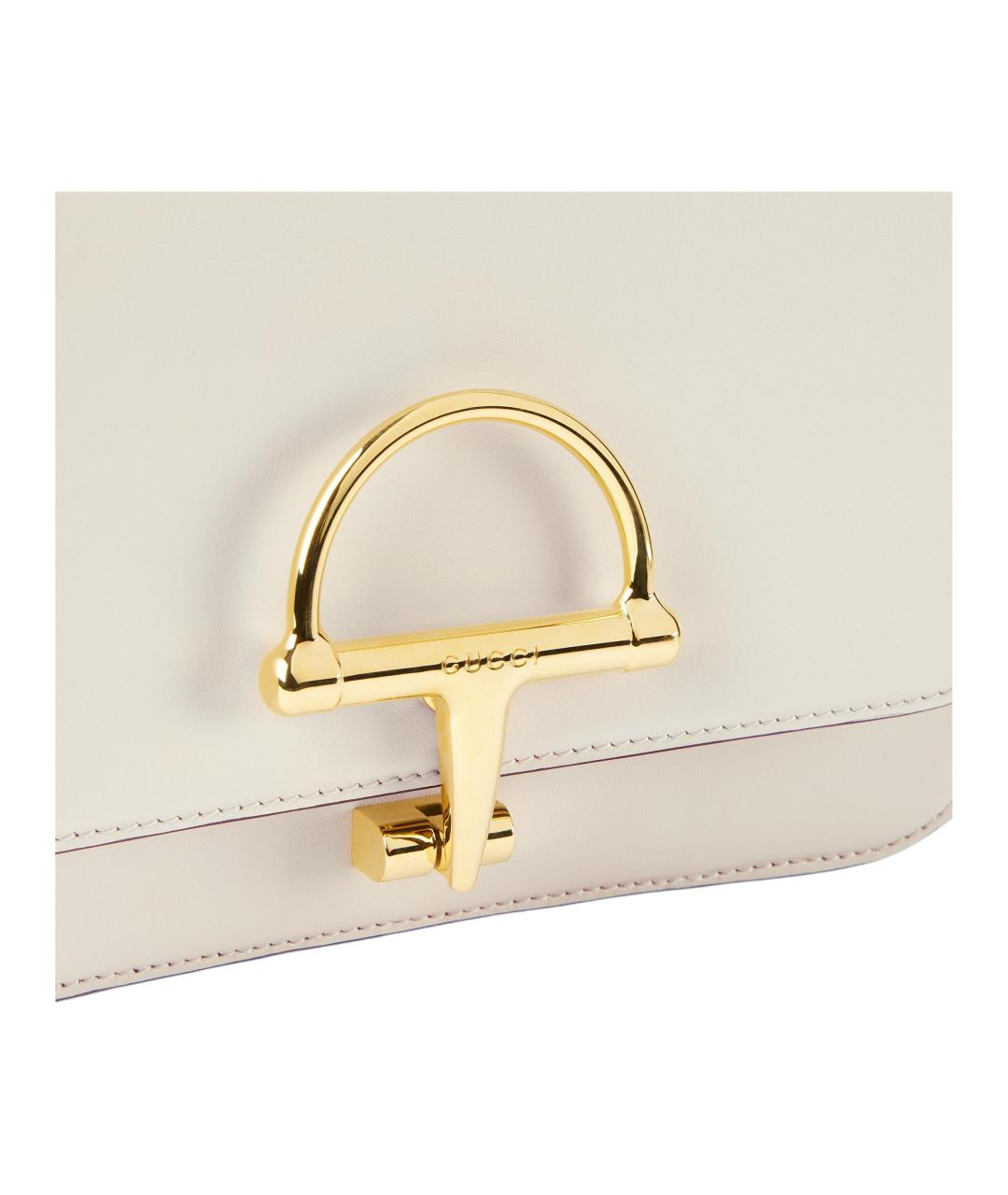 GUCCI Белая кожаная сумка через плечо, фото 7