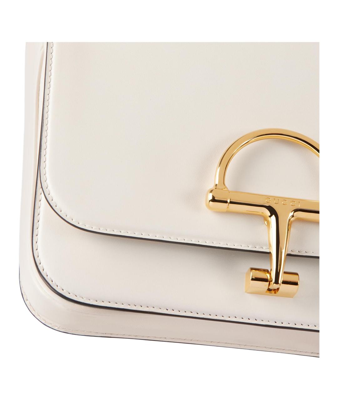 GUCCI Белая кожаная сумка через плечо, фото 8