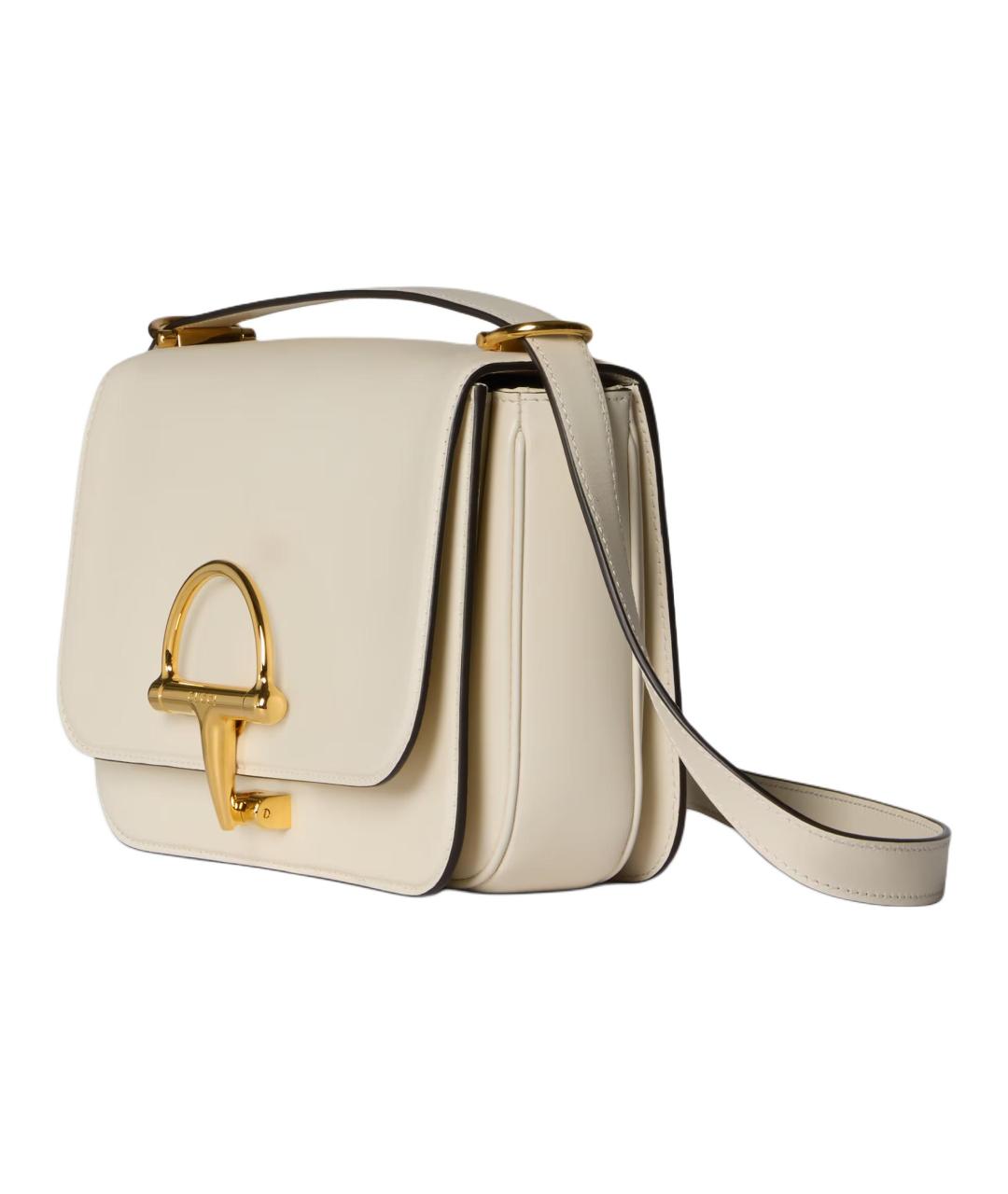 GUCCI Белая кожаная сумка через плечо, фото 3