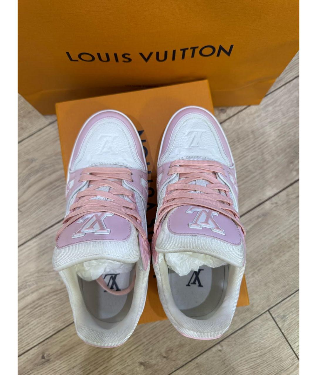 LOUIS VUITTON Розовые кожаные кеды, фото 5