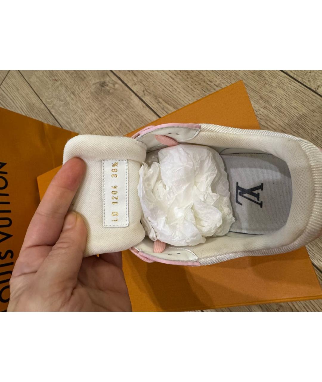 LOUIS VUITTON Розовые кожаные кеды, фото 4