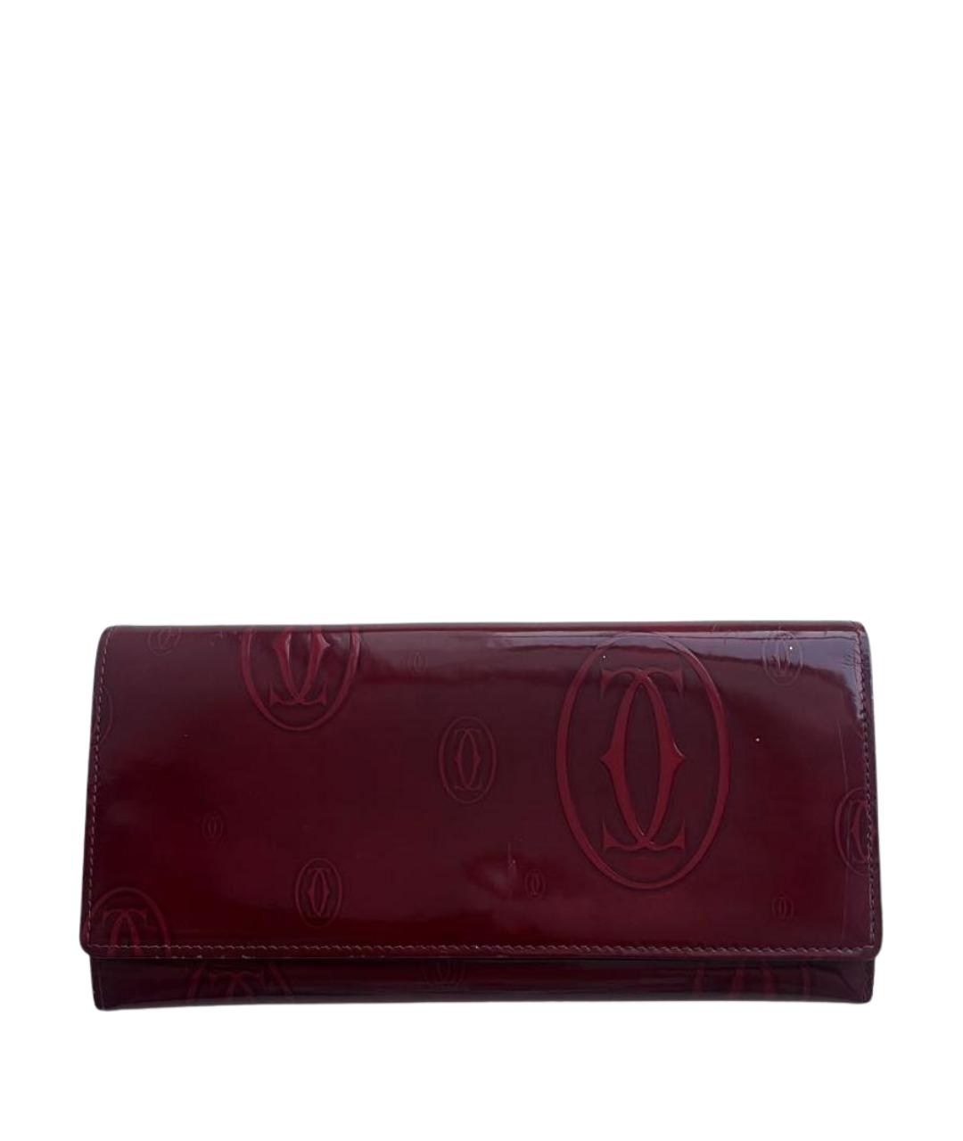 CARTIER Бордовый кошелек из лакированной кожи, фото 1