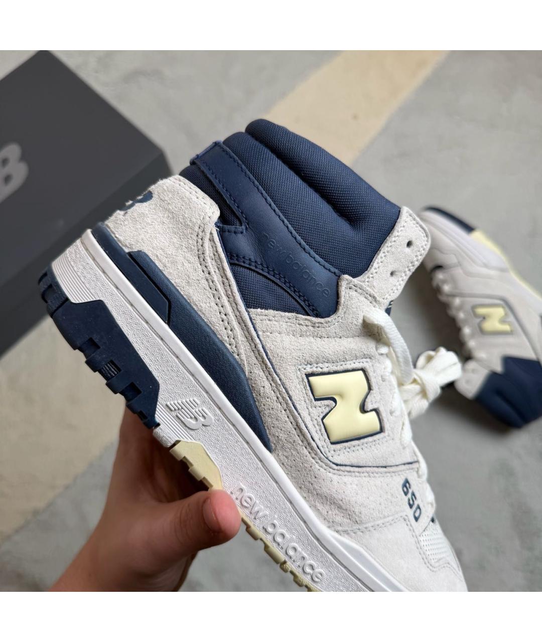NEW BALANCE Белые кожаные высокие кроссовки / кеды, фото 4