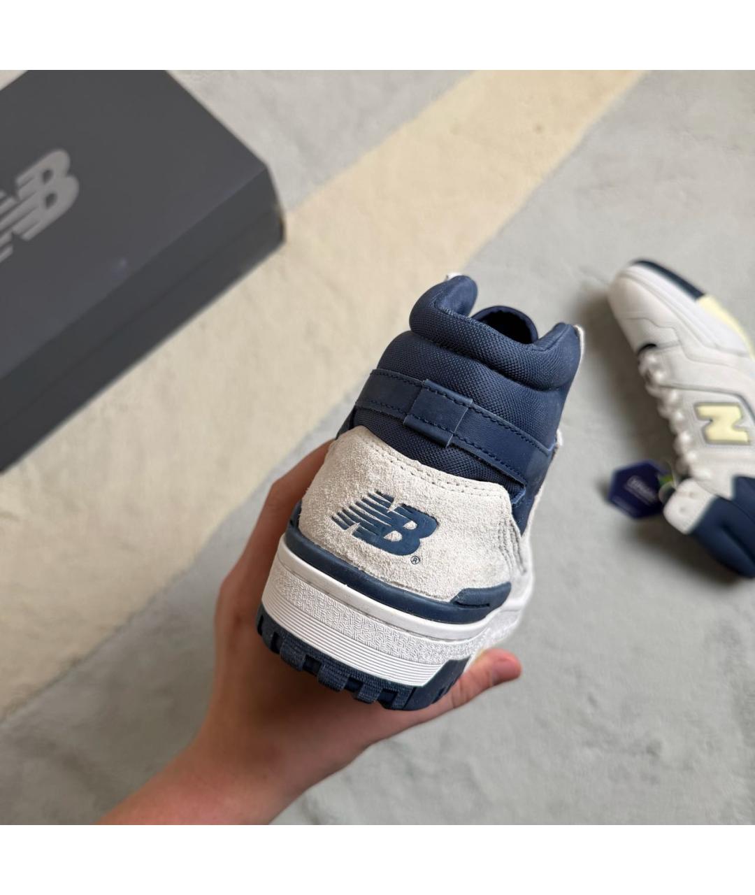 NEW BALANCE Белые кожаные высокие кроссовки / кеды, фото 3