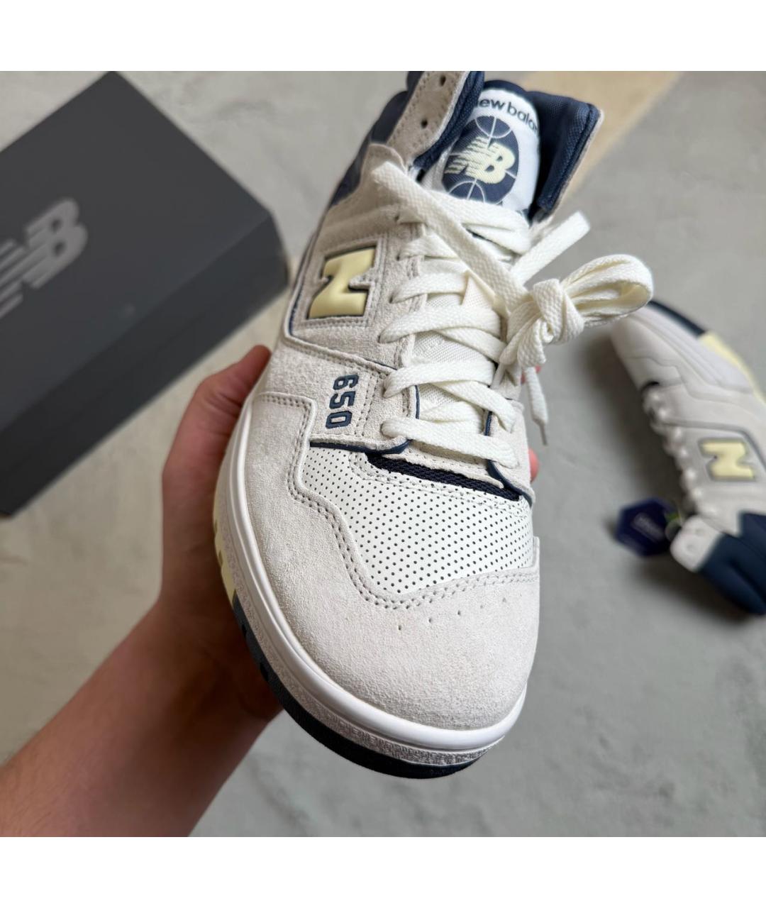 NEW BALANCE Белые кожаные высокие кроссовки / кеды, фото 6