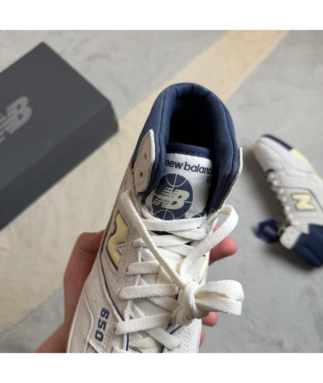NEW BALANCE Белые кожаные высокие кроссовки / кеды, фото 7