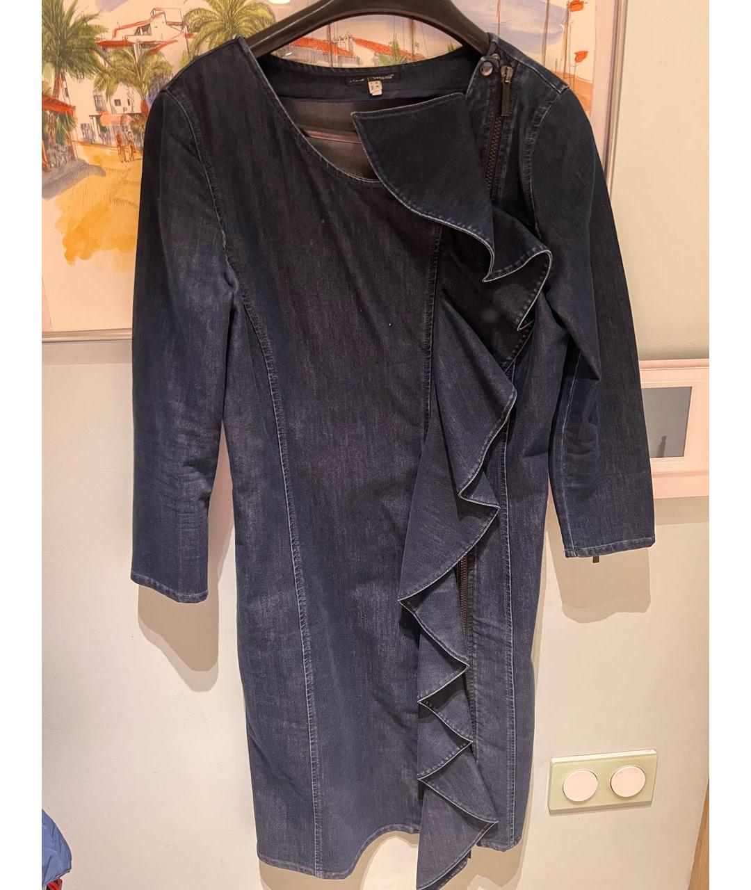 ARMANI JEANS Темно-синее хлопковое повседневное платье, фото 9