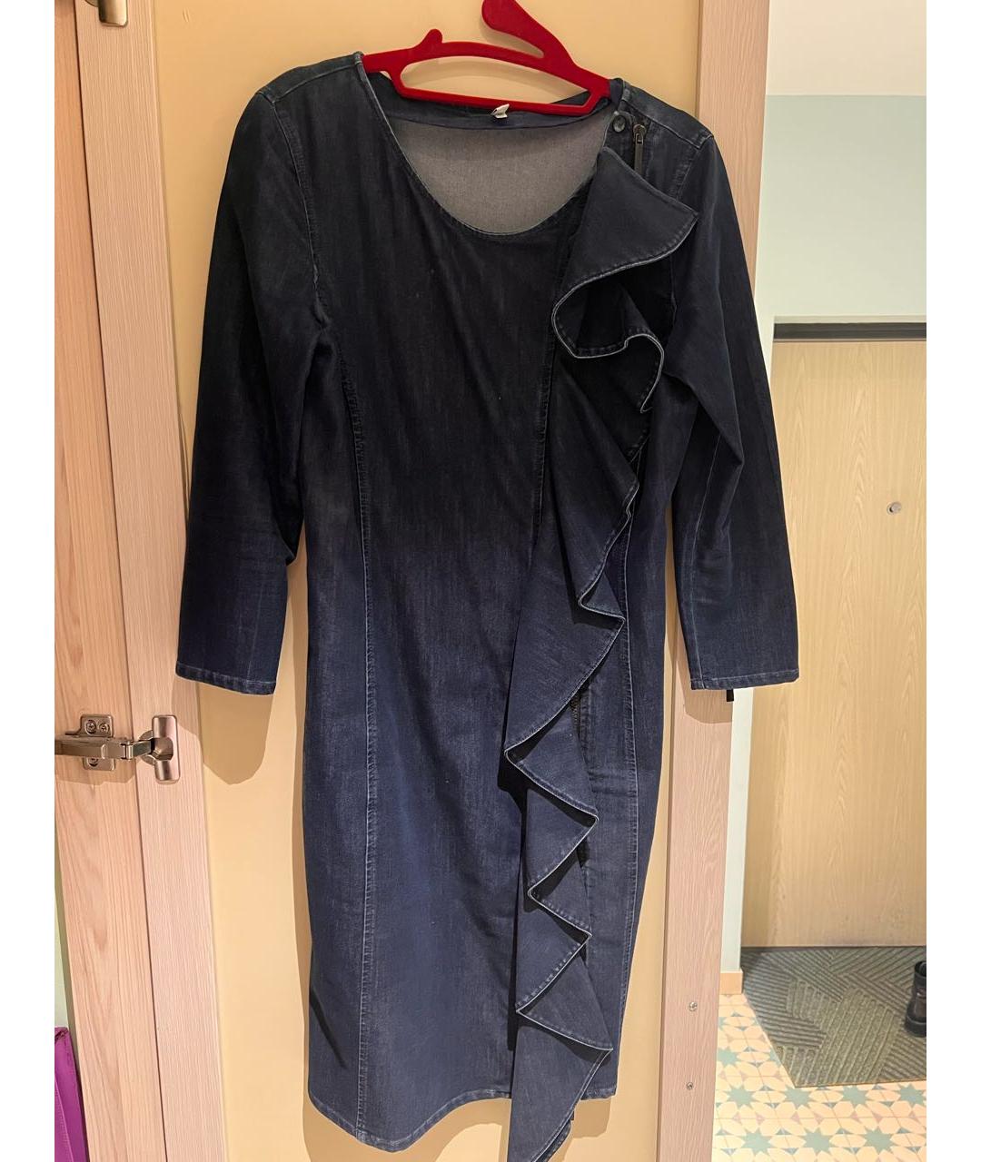 ARMANI JEANS Темно-синее хлопковое повседневное платье, фото 2