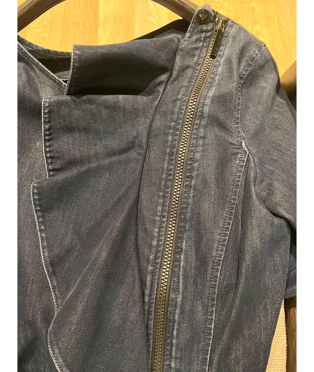 ARMANI JEANS Темно-синее хлопковое повседневное платье, фото 7