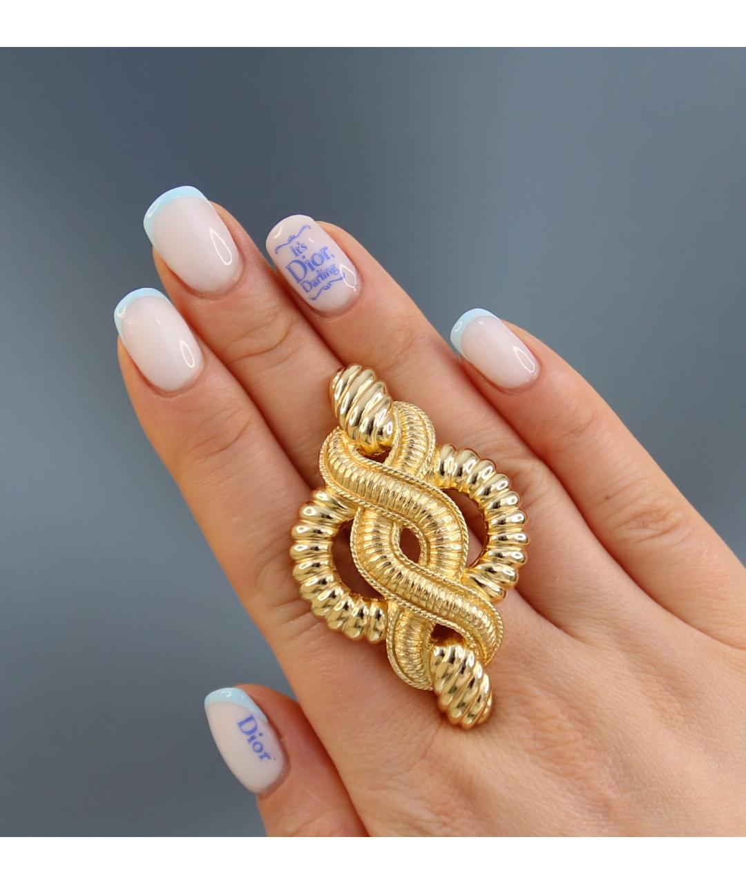 CHRISTIAN DIOR Золотая металлическая булавка / брошь, фото 3