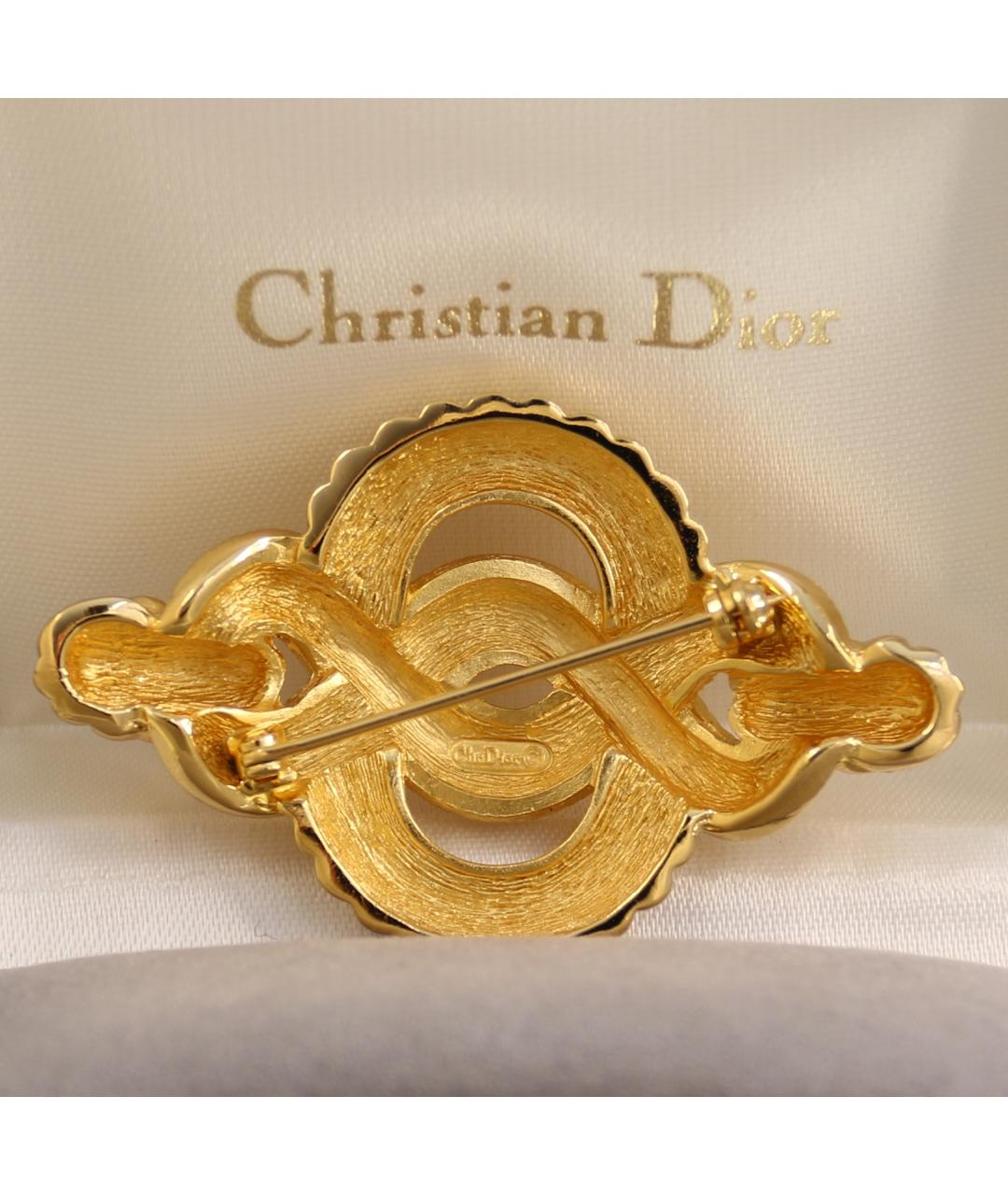 CHRISTIAN DIOR Золотая металлическая булавка / брошь, фото 4