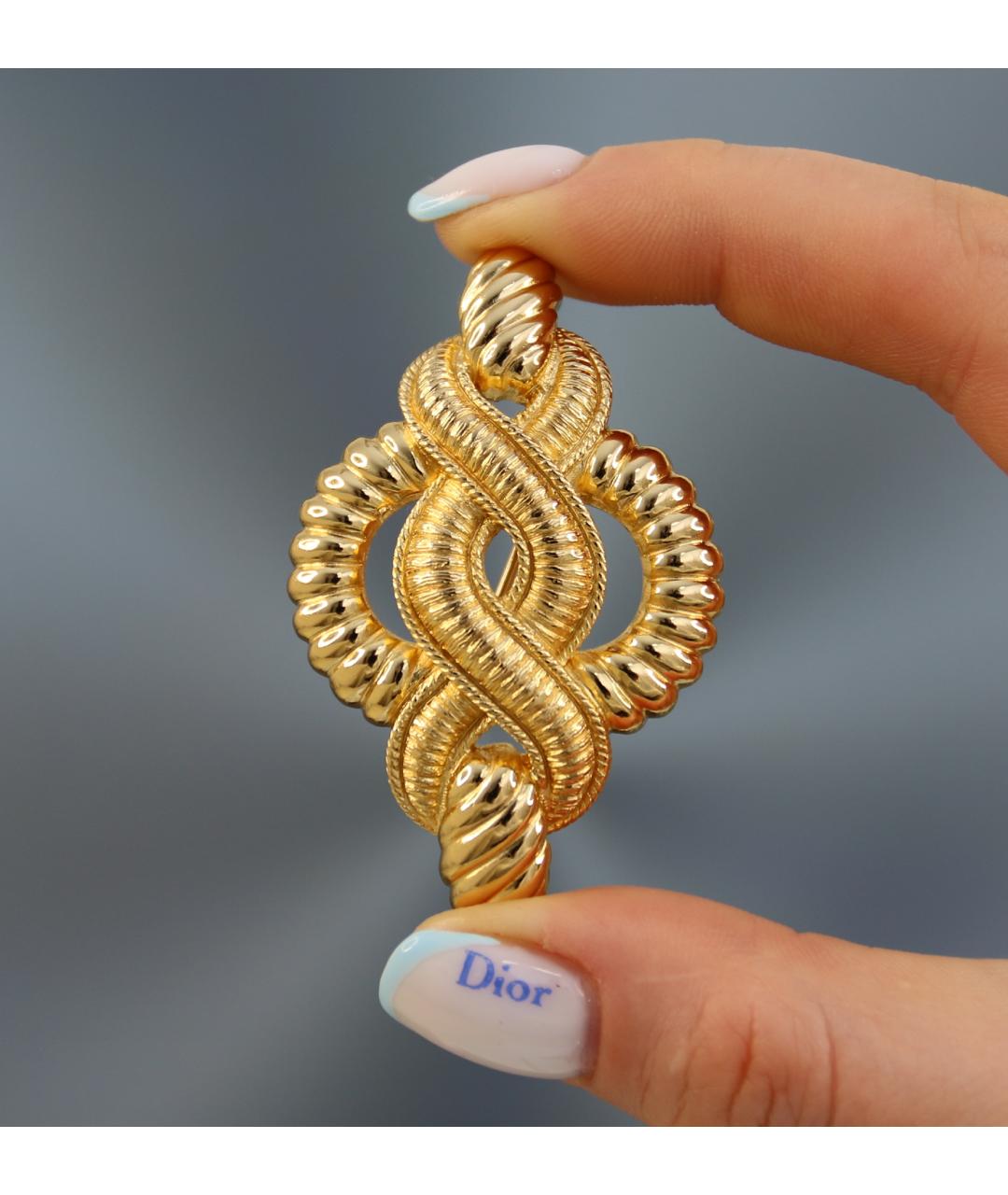 CHRISTIAN DIOR Золотая металлическая булавка / брошь, фото 2