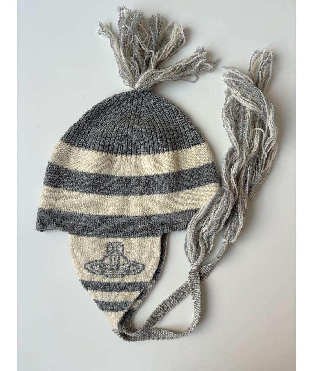 VIVIENNE WESTWOOD Серая шерстяная шапка, фото 2