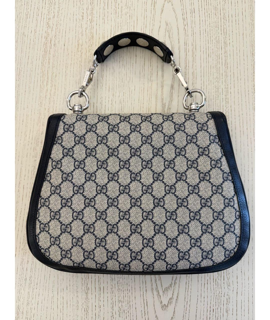 GUCCI Темно-синяя тканевая сумка через плечо, фото 3