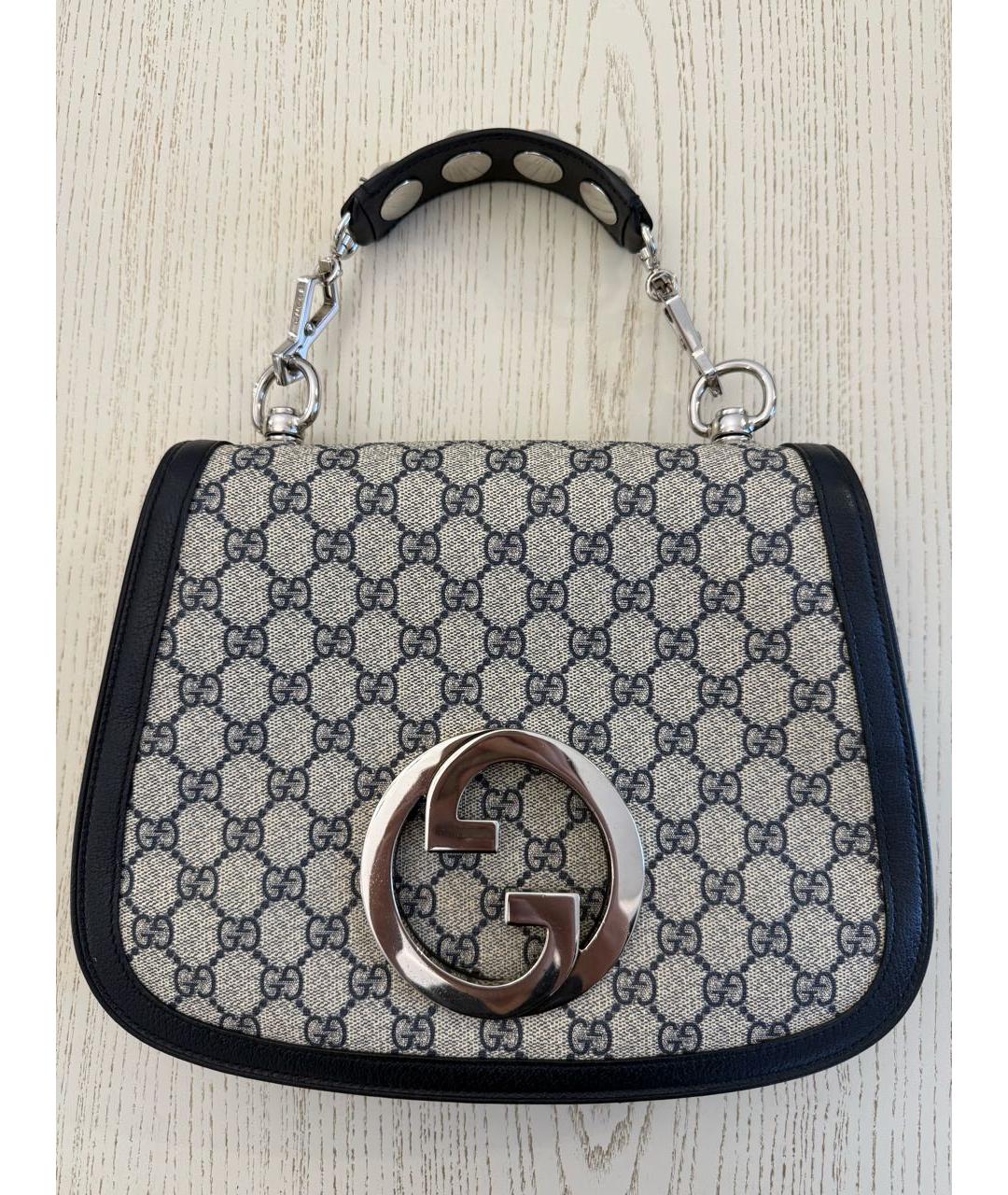 GUCCI Темно-синяя тканевая сумка через плечо, фото 5