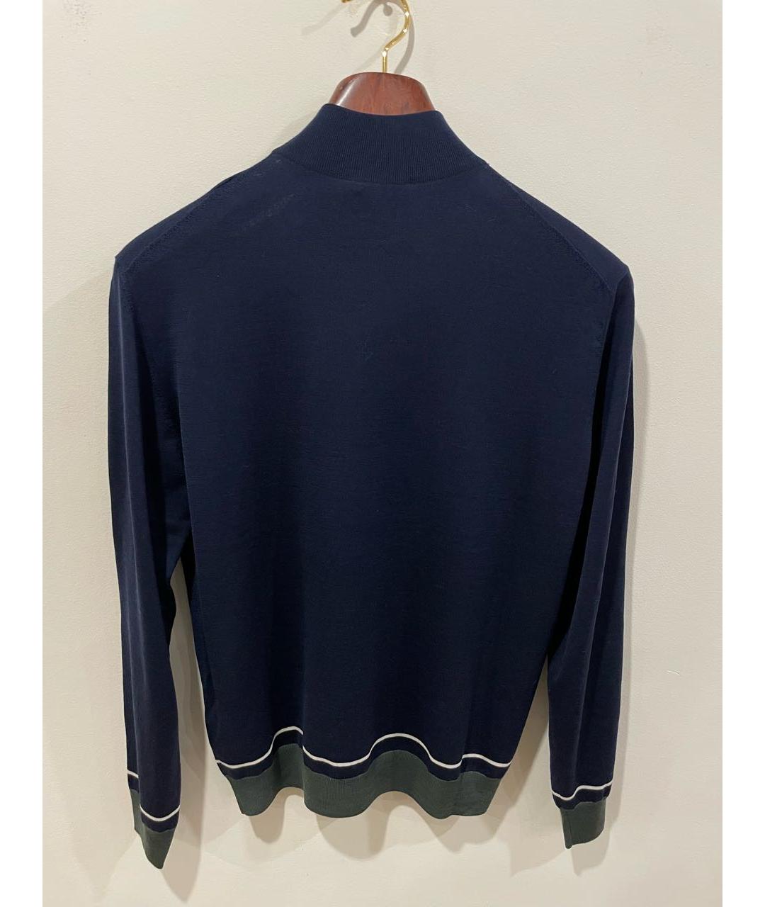 STEFANO RICCI Темно-синяя шерстяная водолазка, фото 2