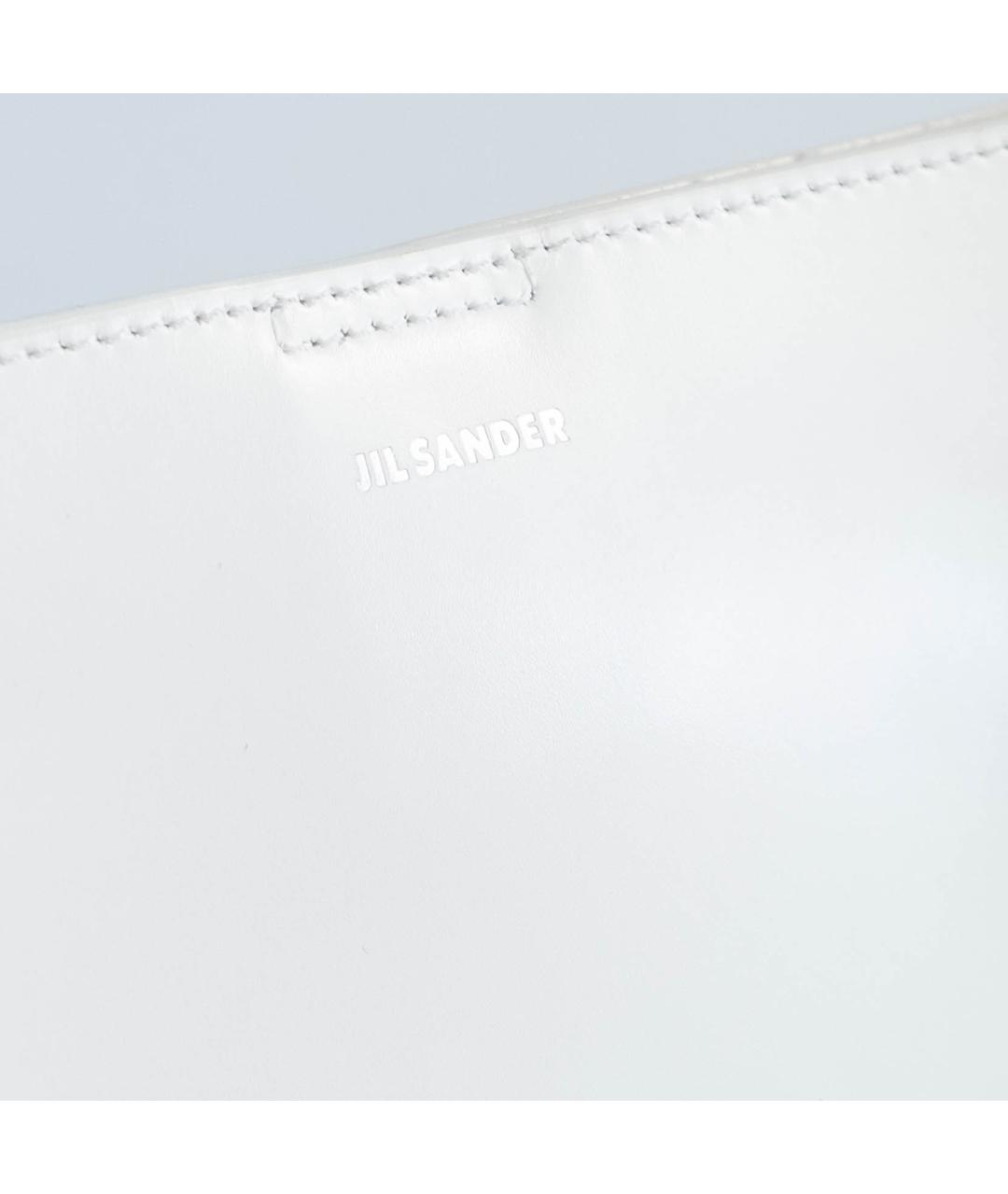 JIL SANDER Белая кожаная сумка через плечо, фото 4