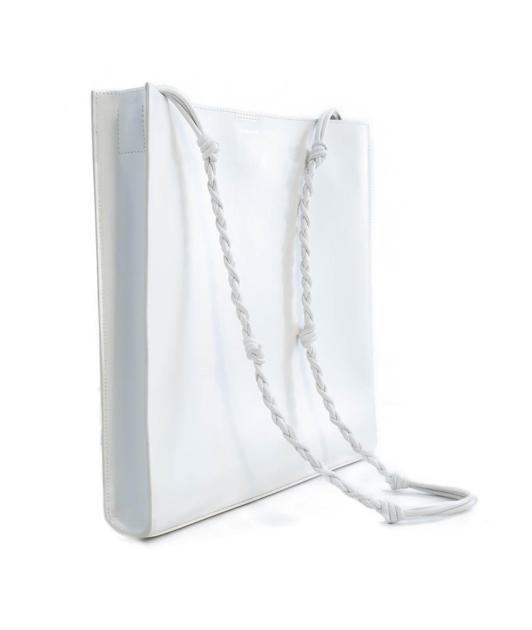 JIL SANDER Белая кожаная сумка через плечо, фото 2