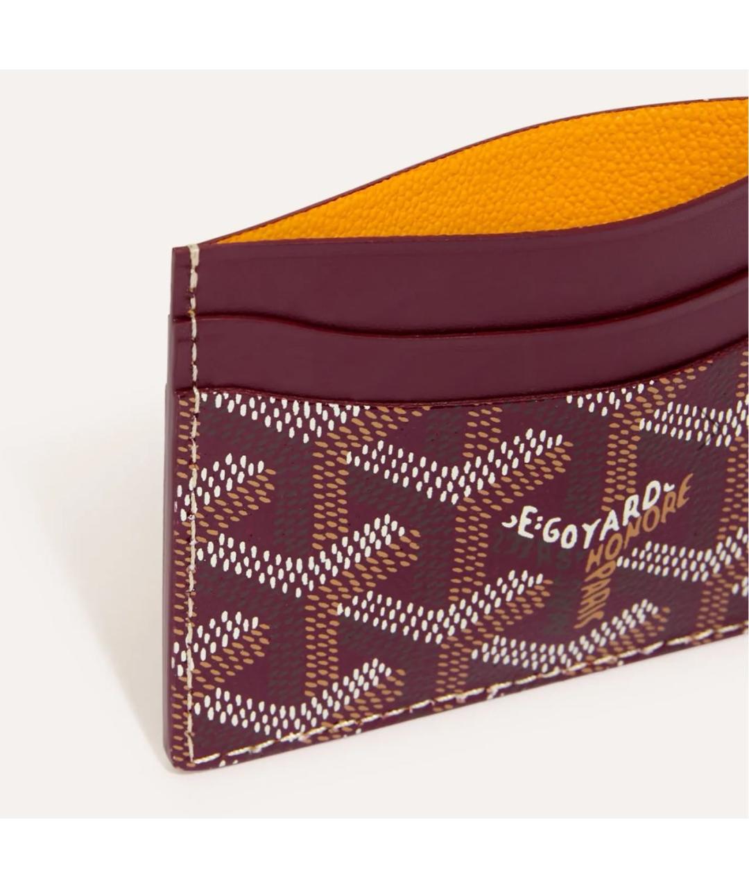 GOYARD Бордовый кожаный кардхолдер, фото 2