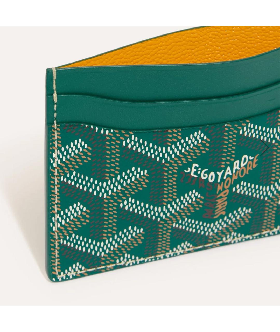 GOYARD Зеленый кожаный кардхолдер, фото 2