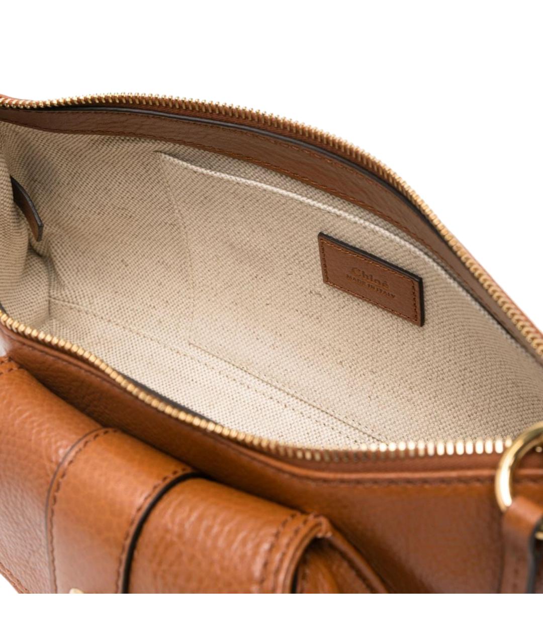 CHLOE Коричневая кожаная сумка через плечо, фото 2