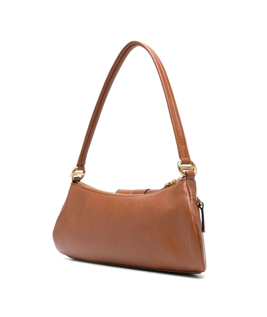 CHLOE Коричневая кожаная сумка через плечо, фото 3