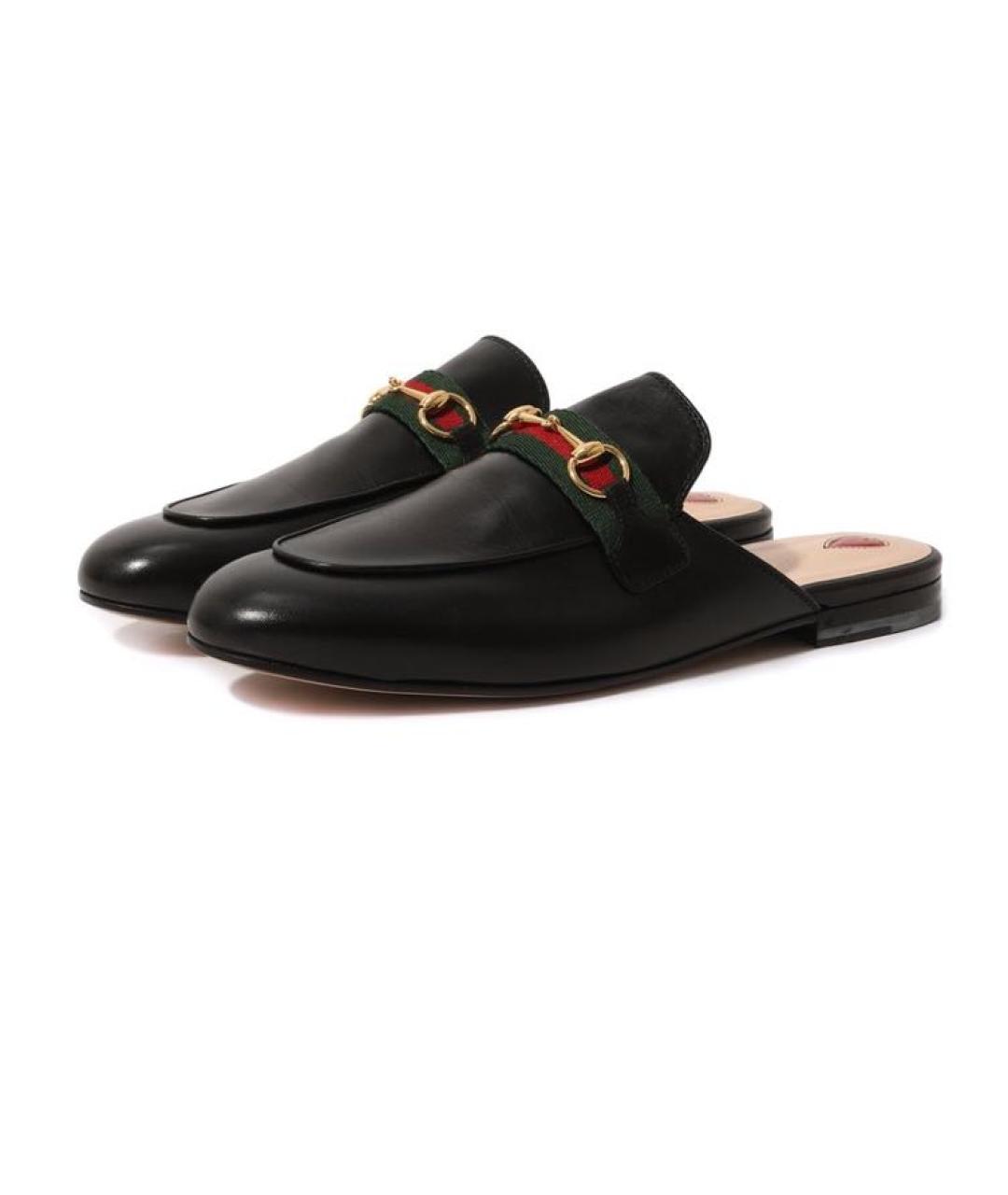 GUCCI Черные кожаные мюли, фото 2