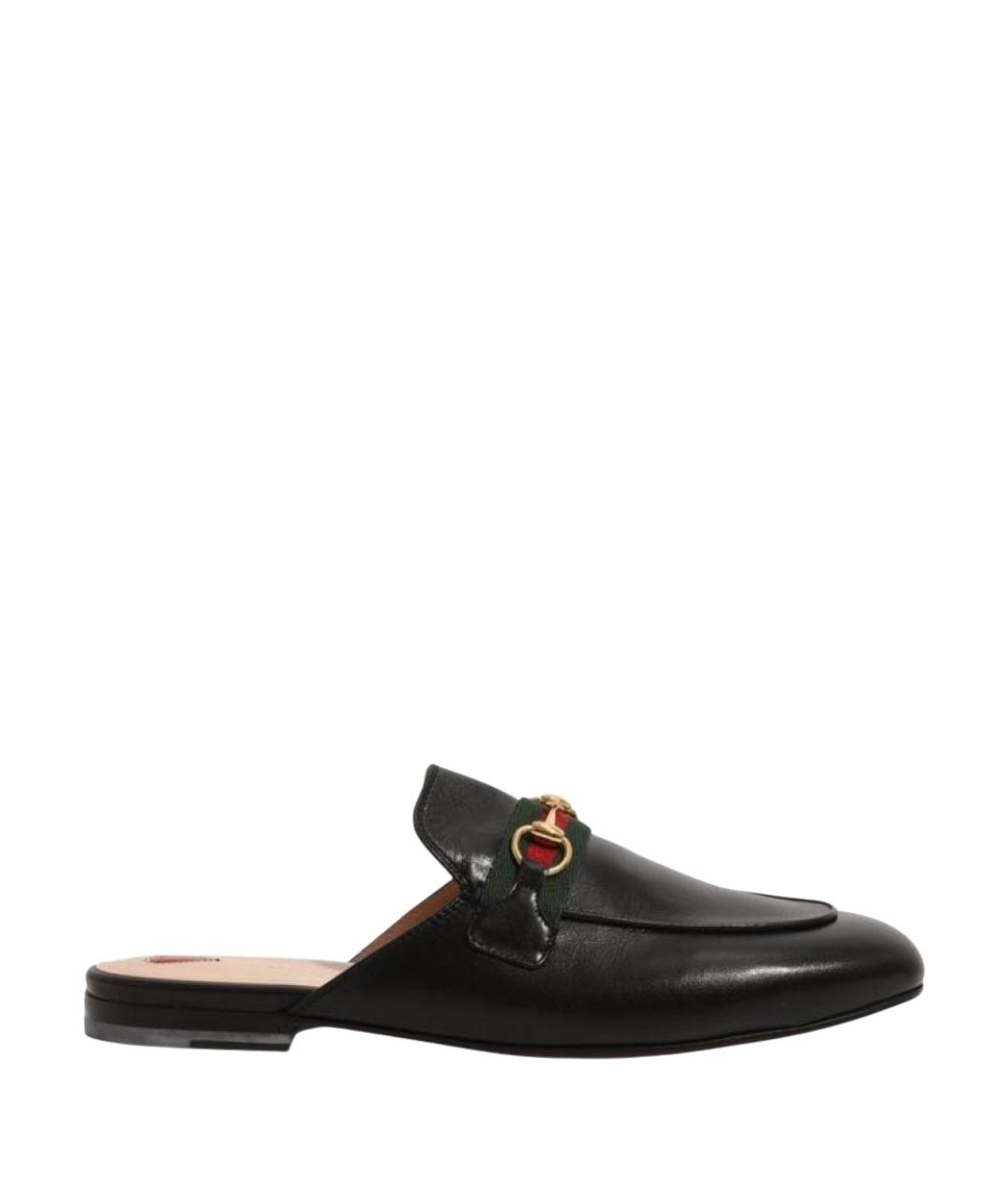 GUCCI Черные кожаные мюли, фото 1