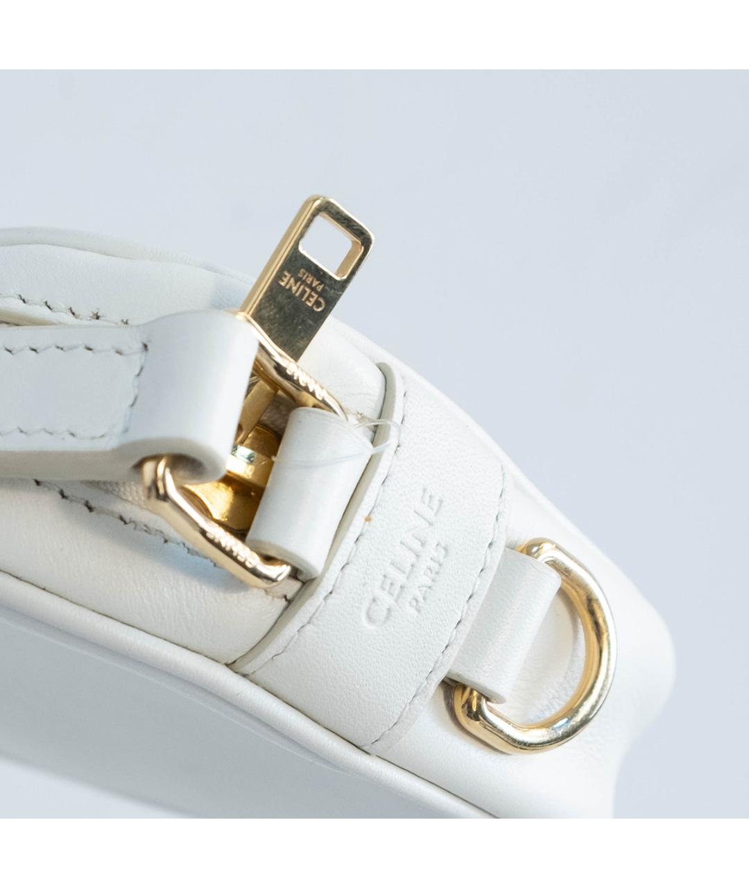 CELINE Белая кожаная сумка через плечо, фото 4