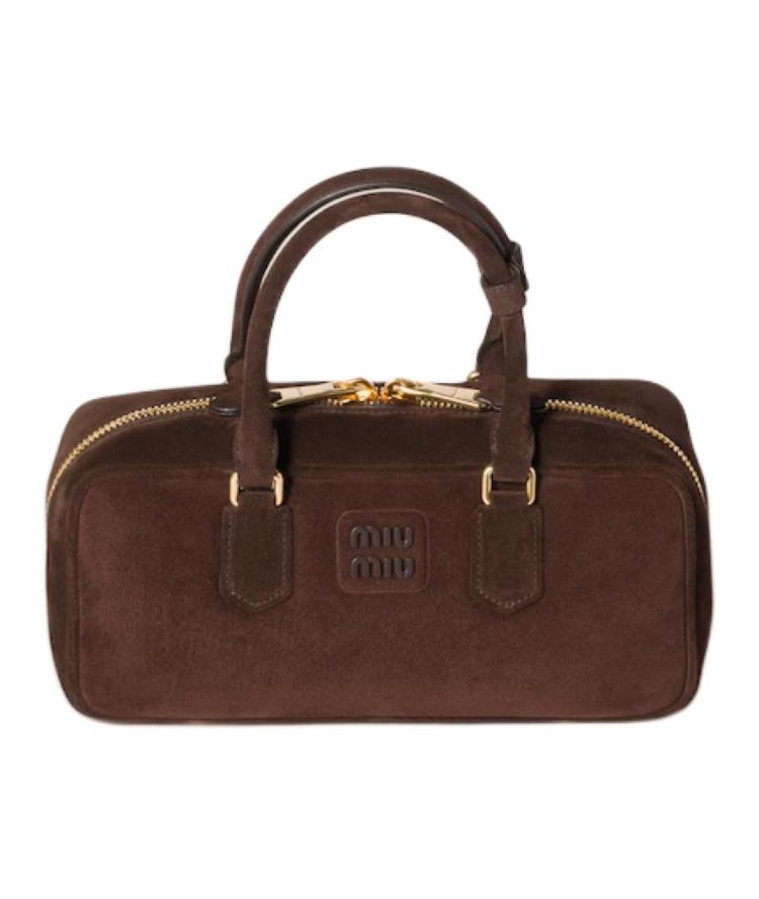 MIU MIU Коричневая кожаная сумка через плечо, фото 1