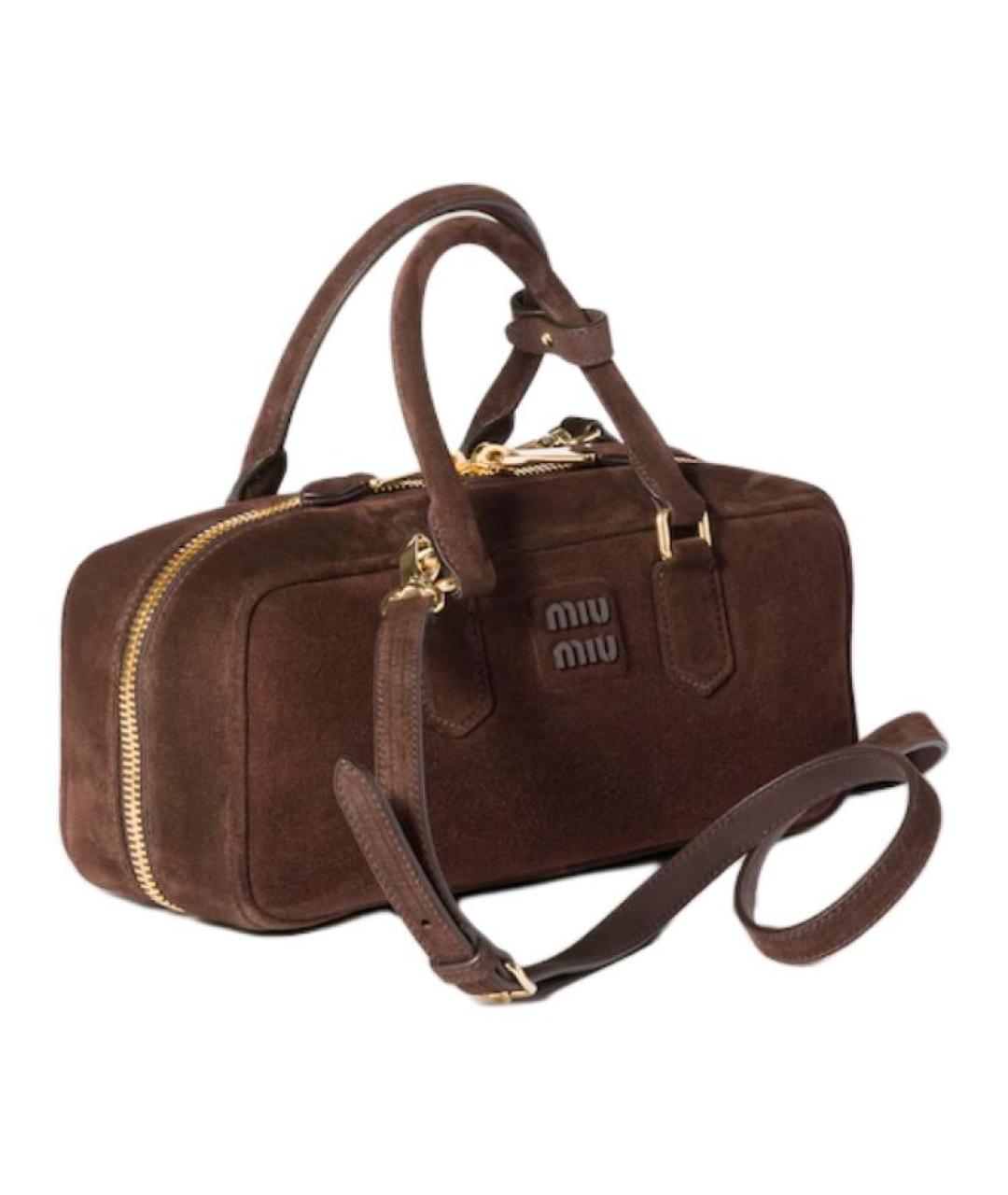 MIU MIU Коричневая кожаная сумка через плечо, фото 2