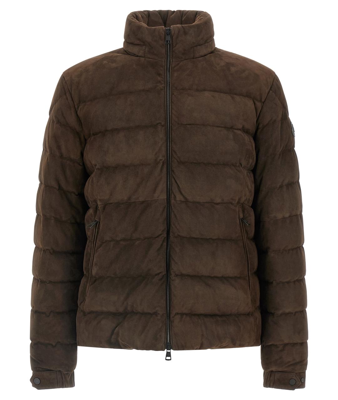 MONCLER Коричневая кожаная куртка, фото 2