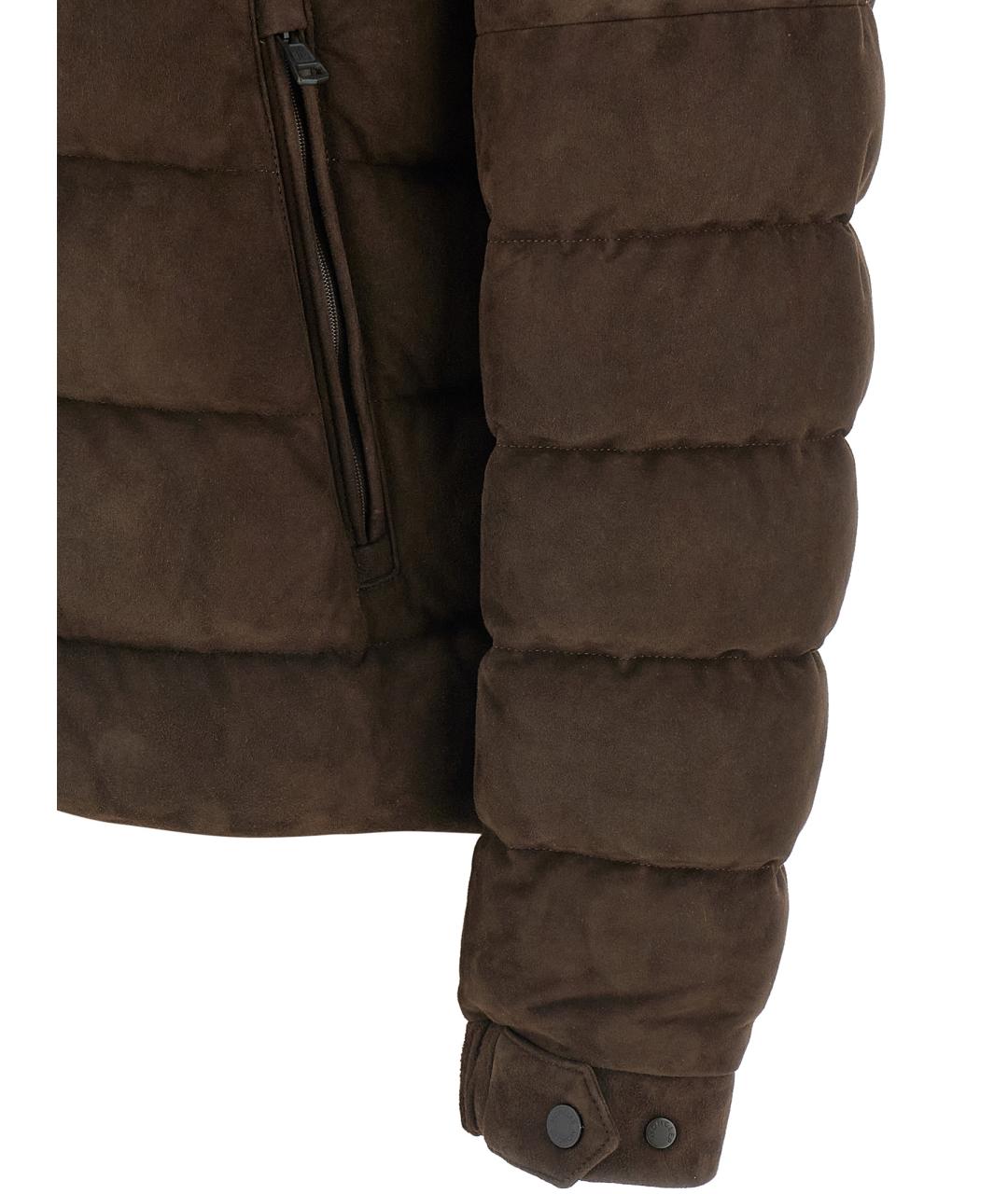 MONCLER Коричневая кожаная куртка, фото 5