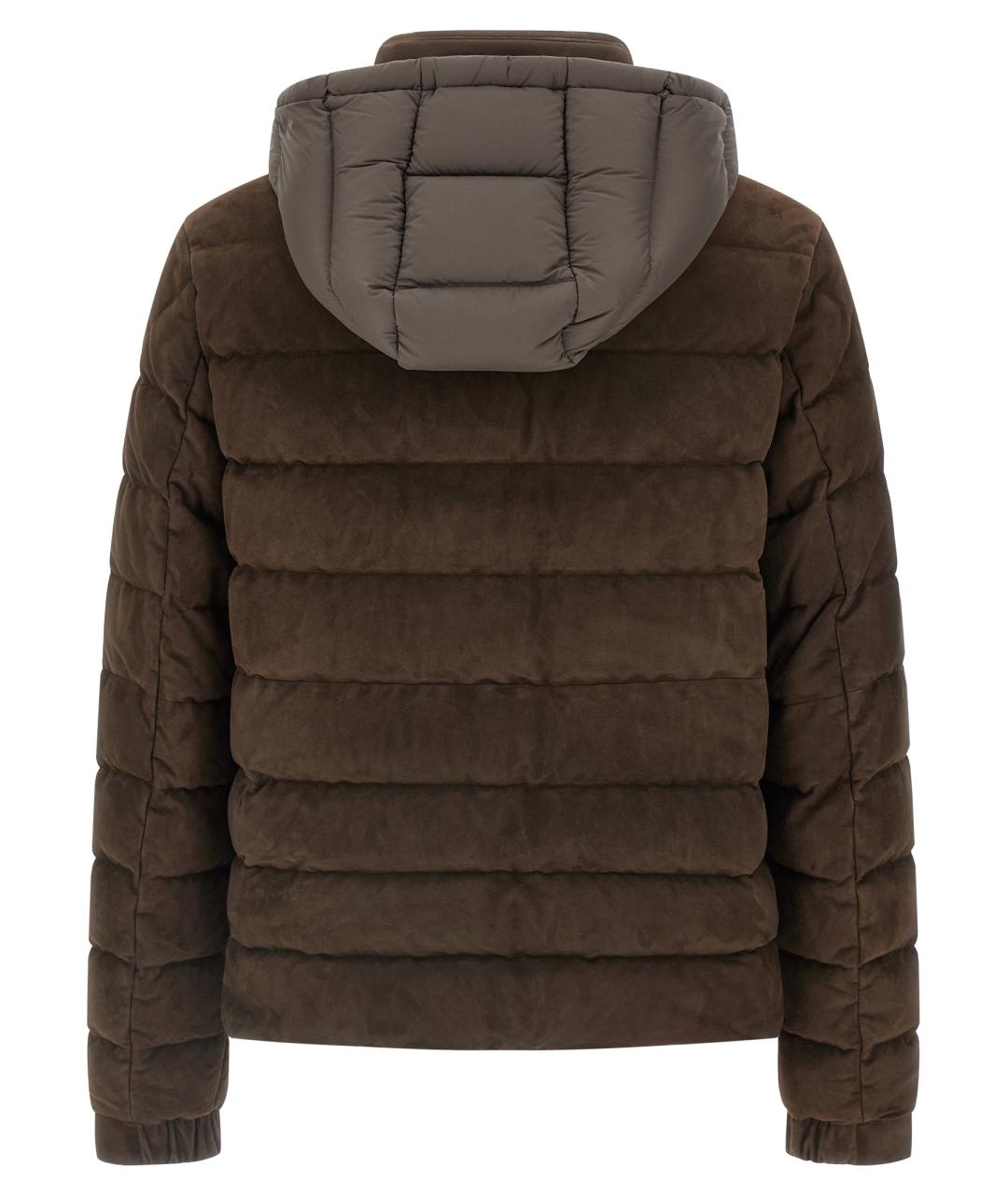 MONCLER Коричневая кожаная куртка, фото 3