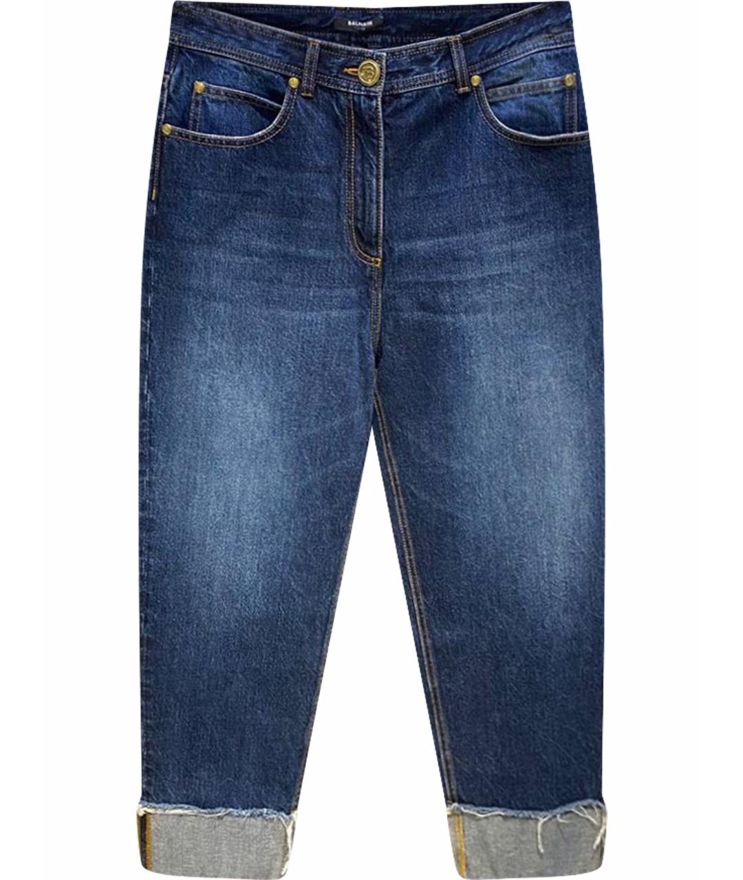 BALMAIN Синие хлопковые прямые джинсы, фото 1