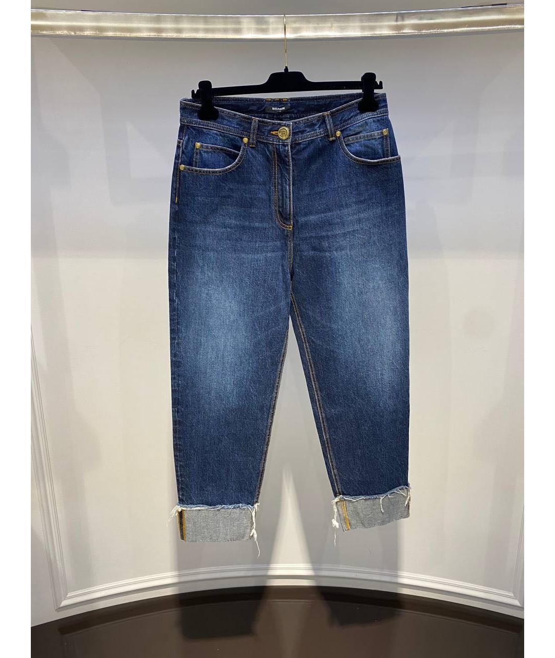 BALMAIN Синие хлопковые прямые джинсы, фото 3