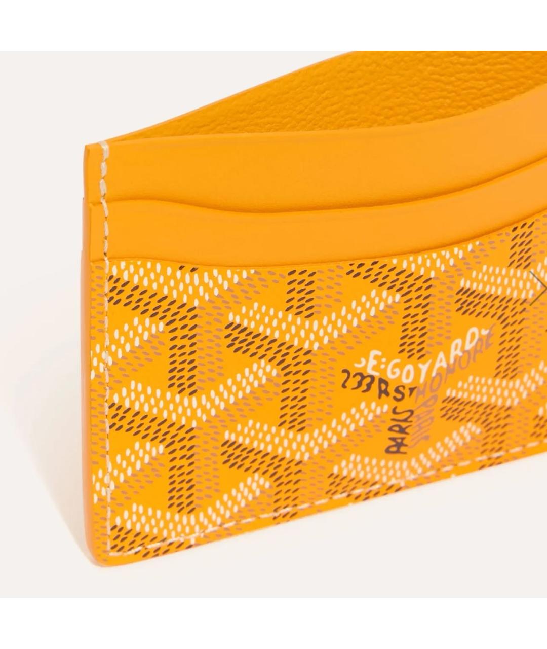 GOYARD Желтый кожаный кардхолдер, фото 2