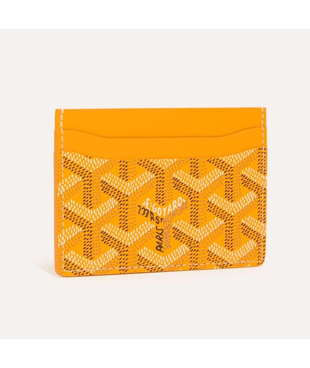 GOYARD Желтый кожаный кардхолдер, фото 4