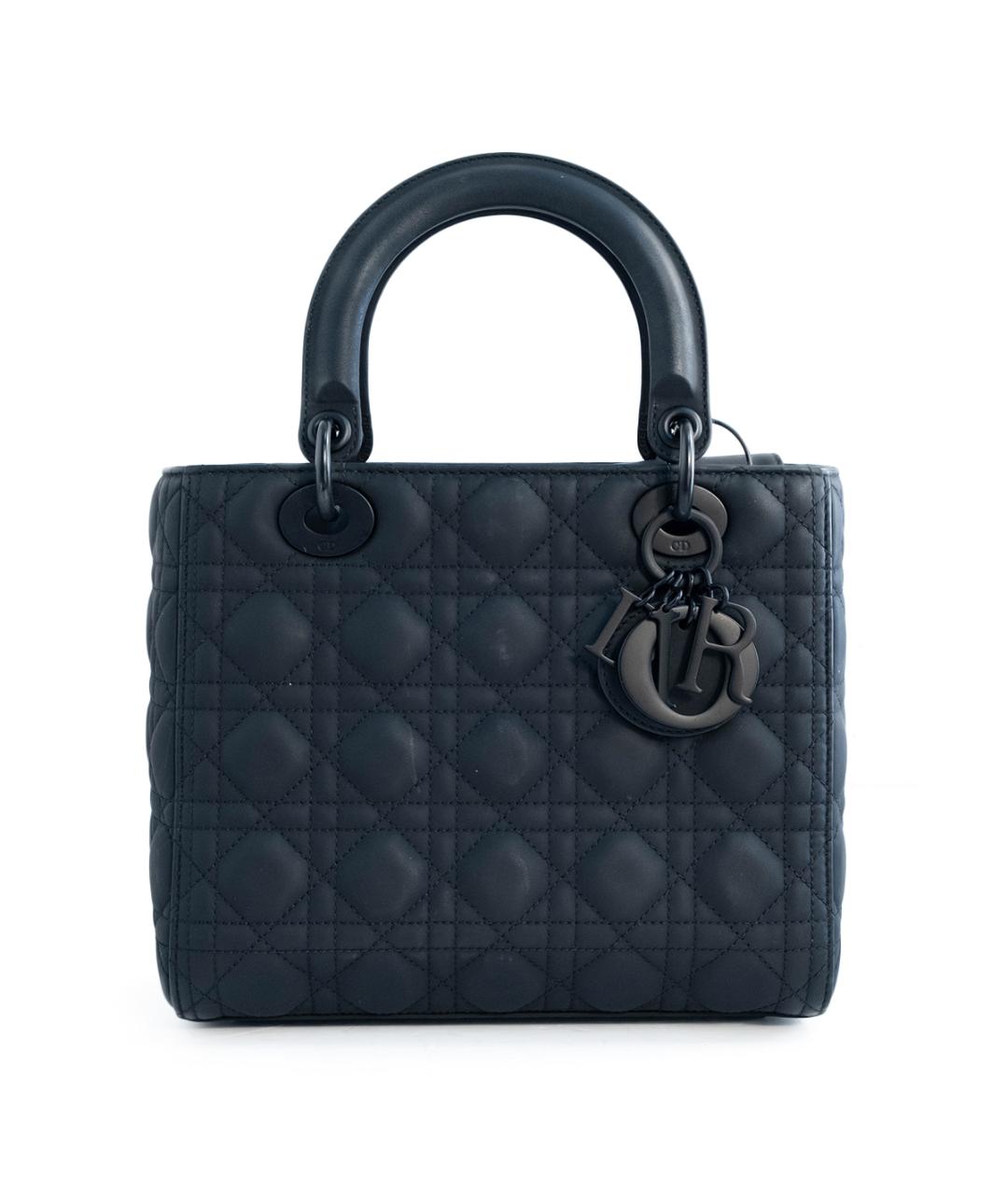 CHRISTIAN DIOR Черная кожаная сумка с короткими ручками, фото 1