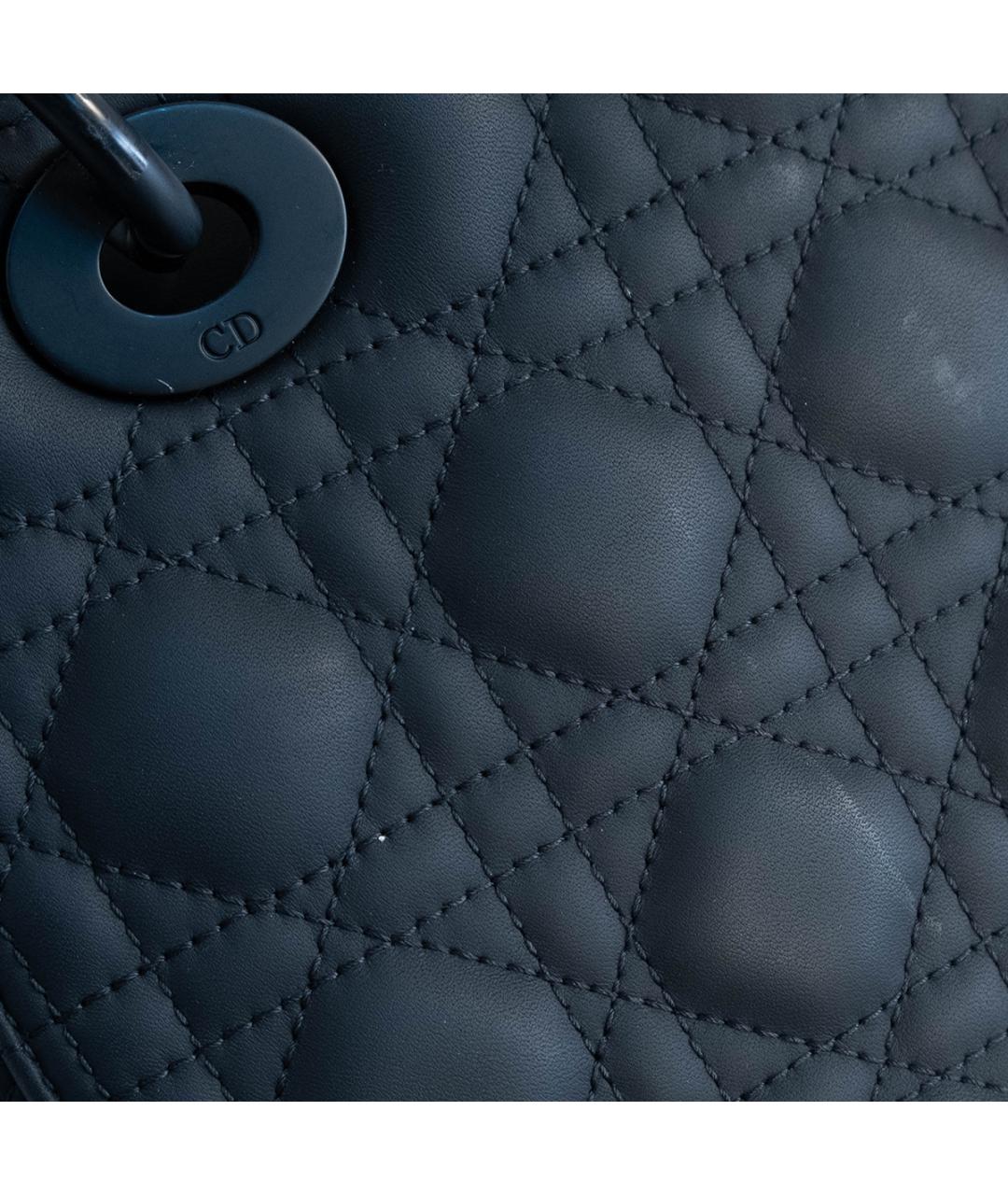 CHRISTIAN DIOR Черная кожаная сумка с короткими ручками, фото 5