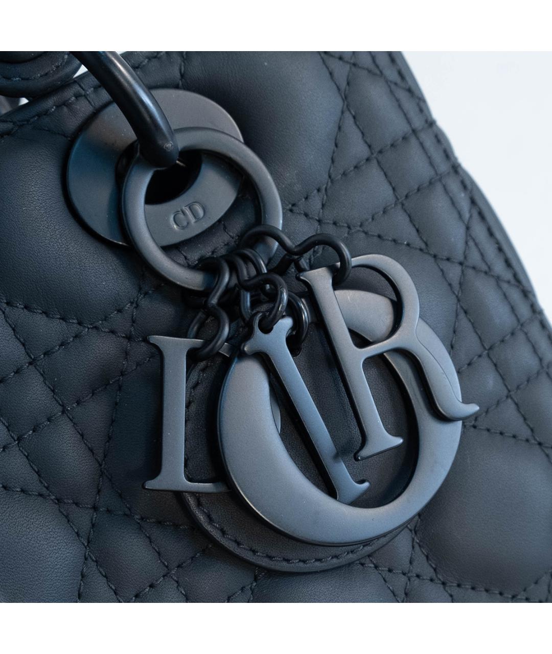 CHRISTIAN DIOR Черная кожаная сумка с короткими ручками, фото 4