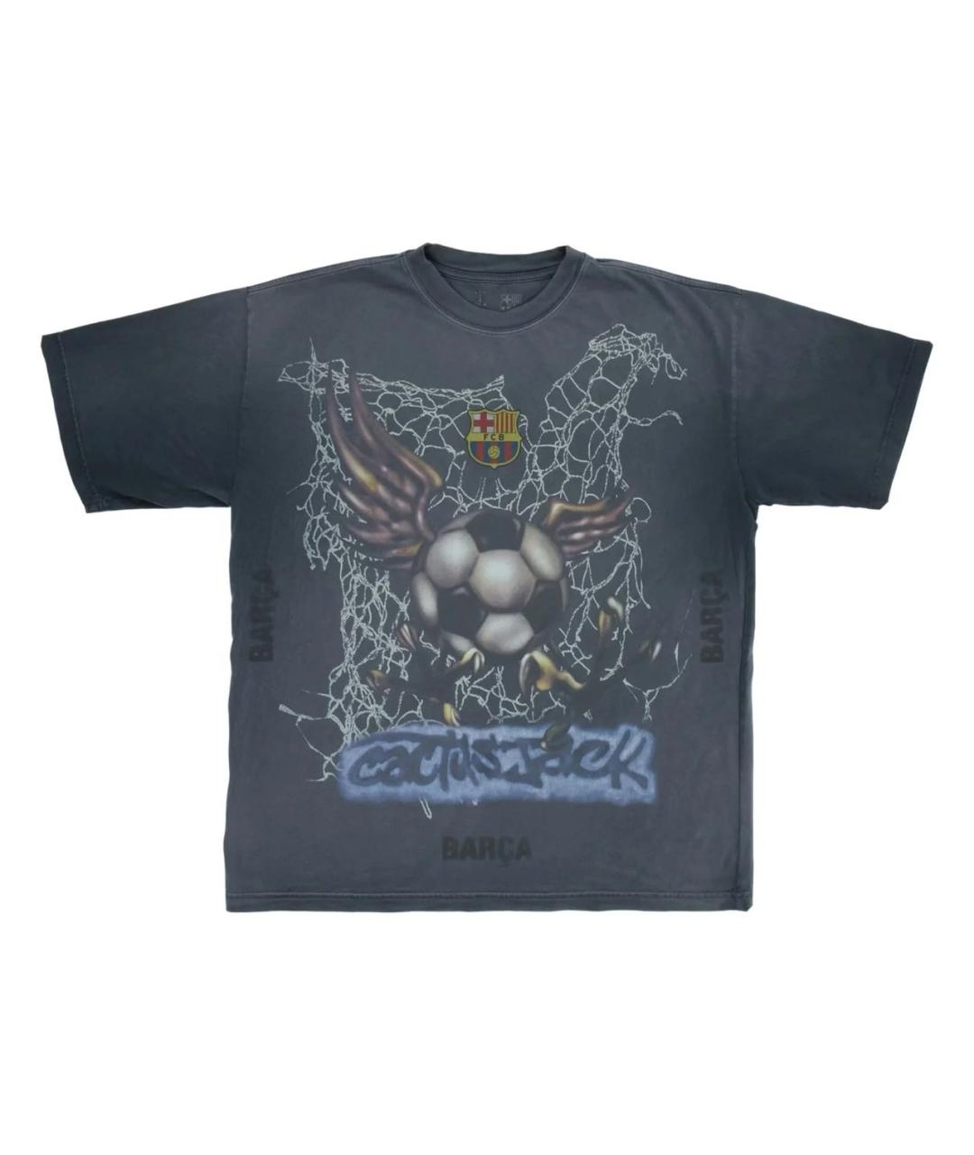 CACTUS JACK BY TRAVIS SCOTT Антрацитовая хлопковая футболка, фото 1