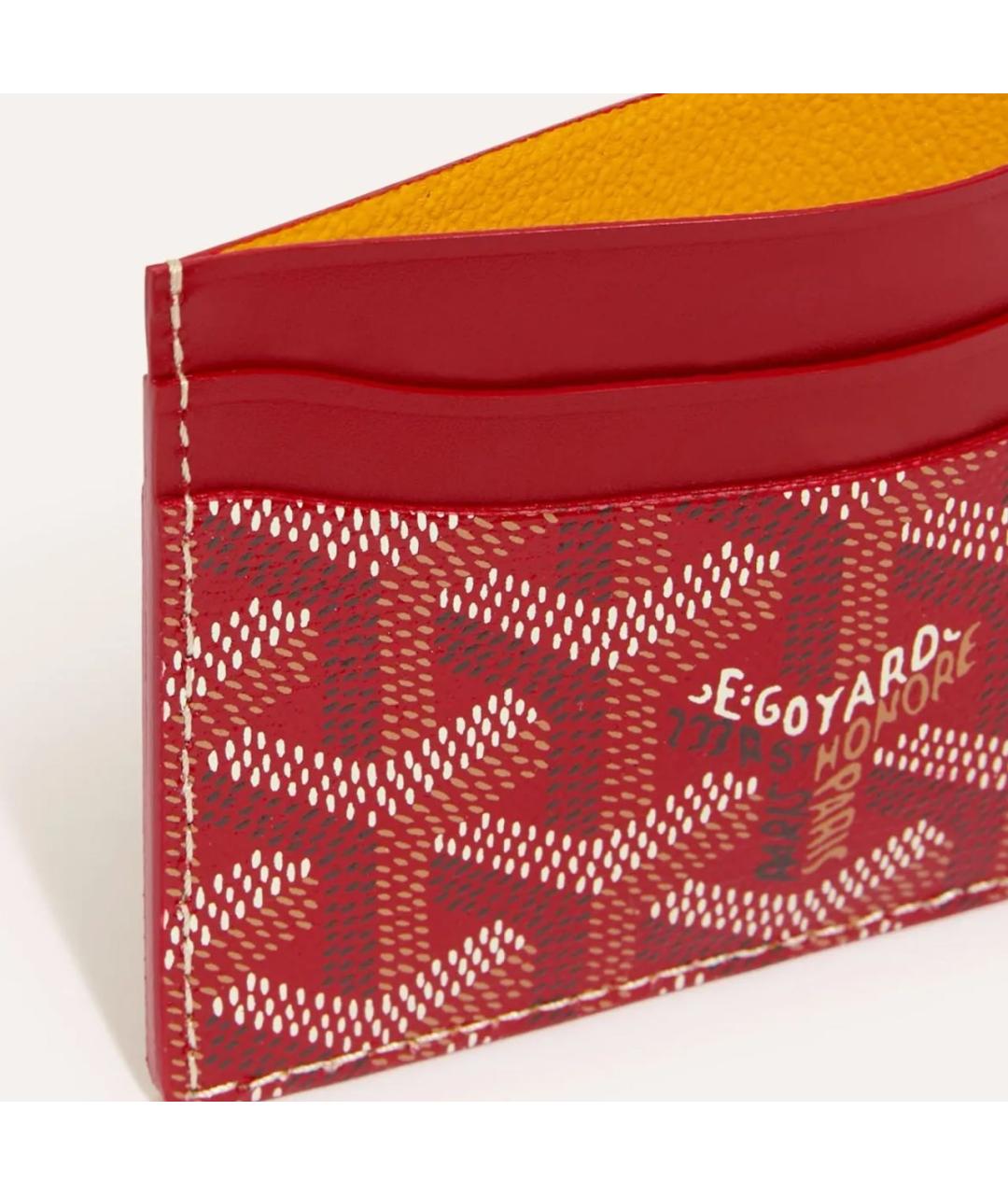 GOYARD Красный кожаный кардхолдер, фото 2