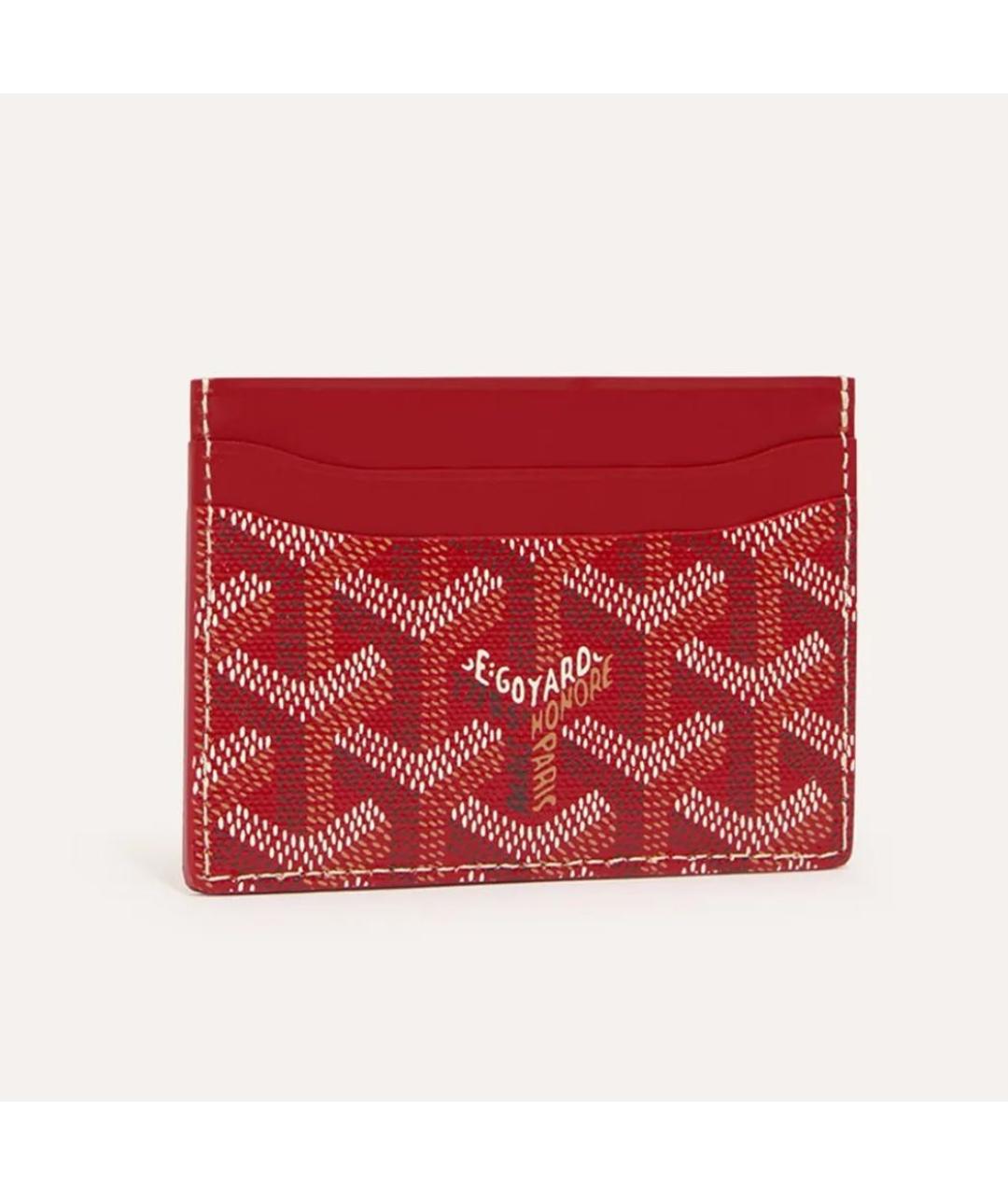GOYARD Красный кожаный кардхолдер, фото 4