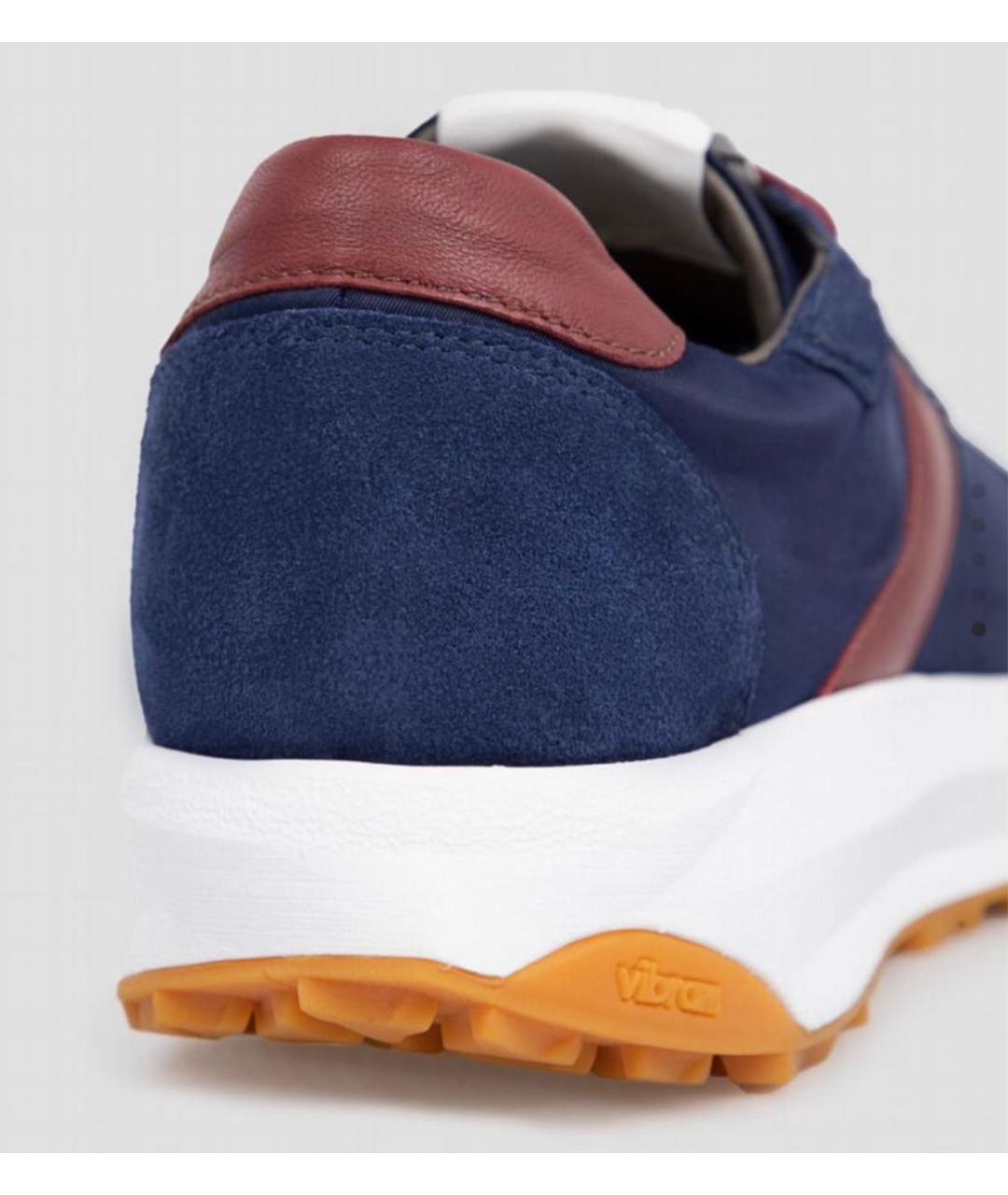 CORNELIANI Синие замшевые низкие кроссовки / кеды, фото 4