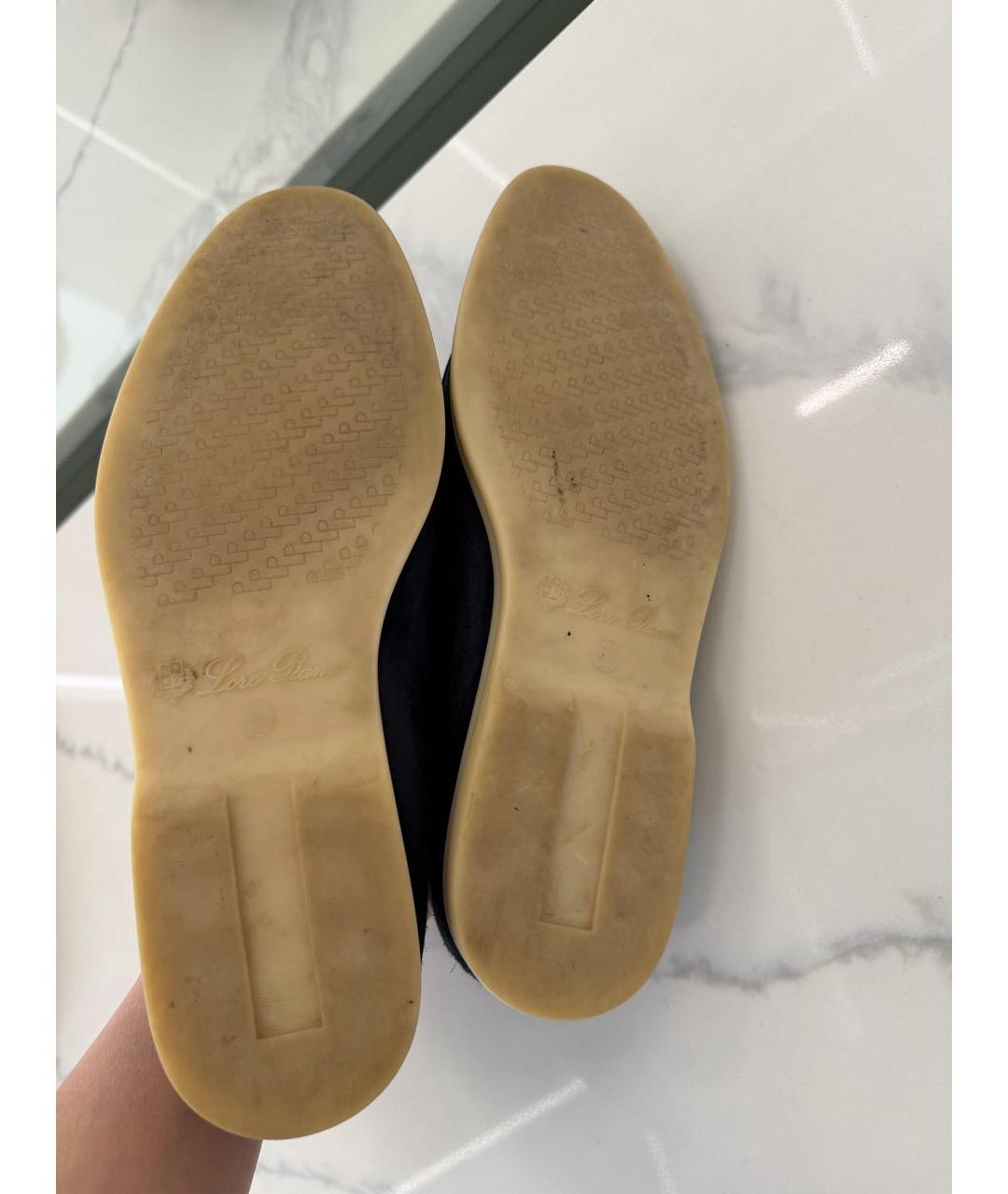 LORO PIANA Синие замшевые лоферы, фото 6