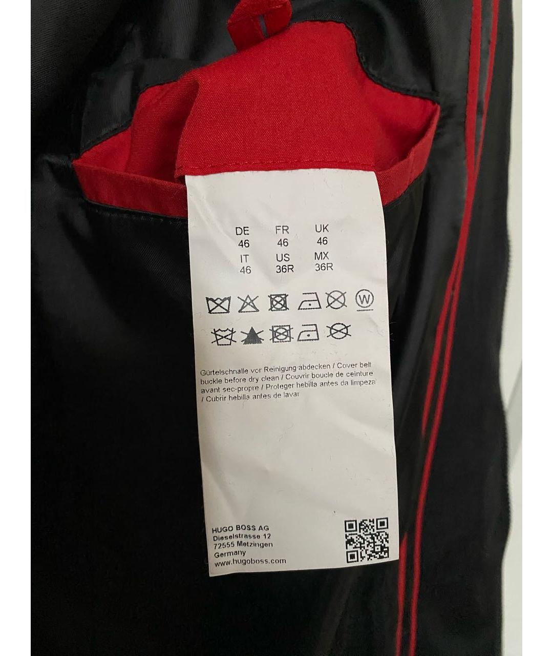 HUGO Черный хлопковый тренч / плащ, фото 5